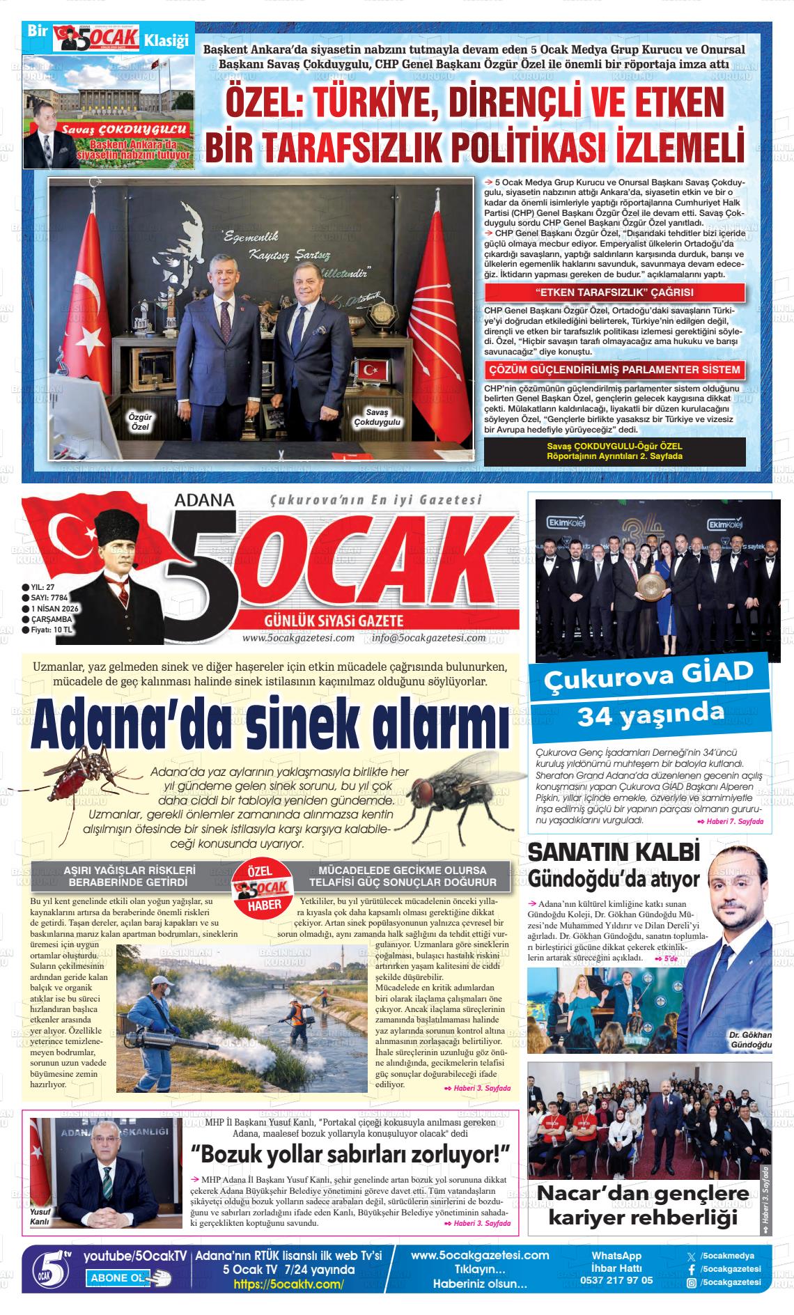 Adana 5 Ocak 01.04.2026
