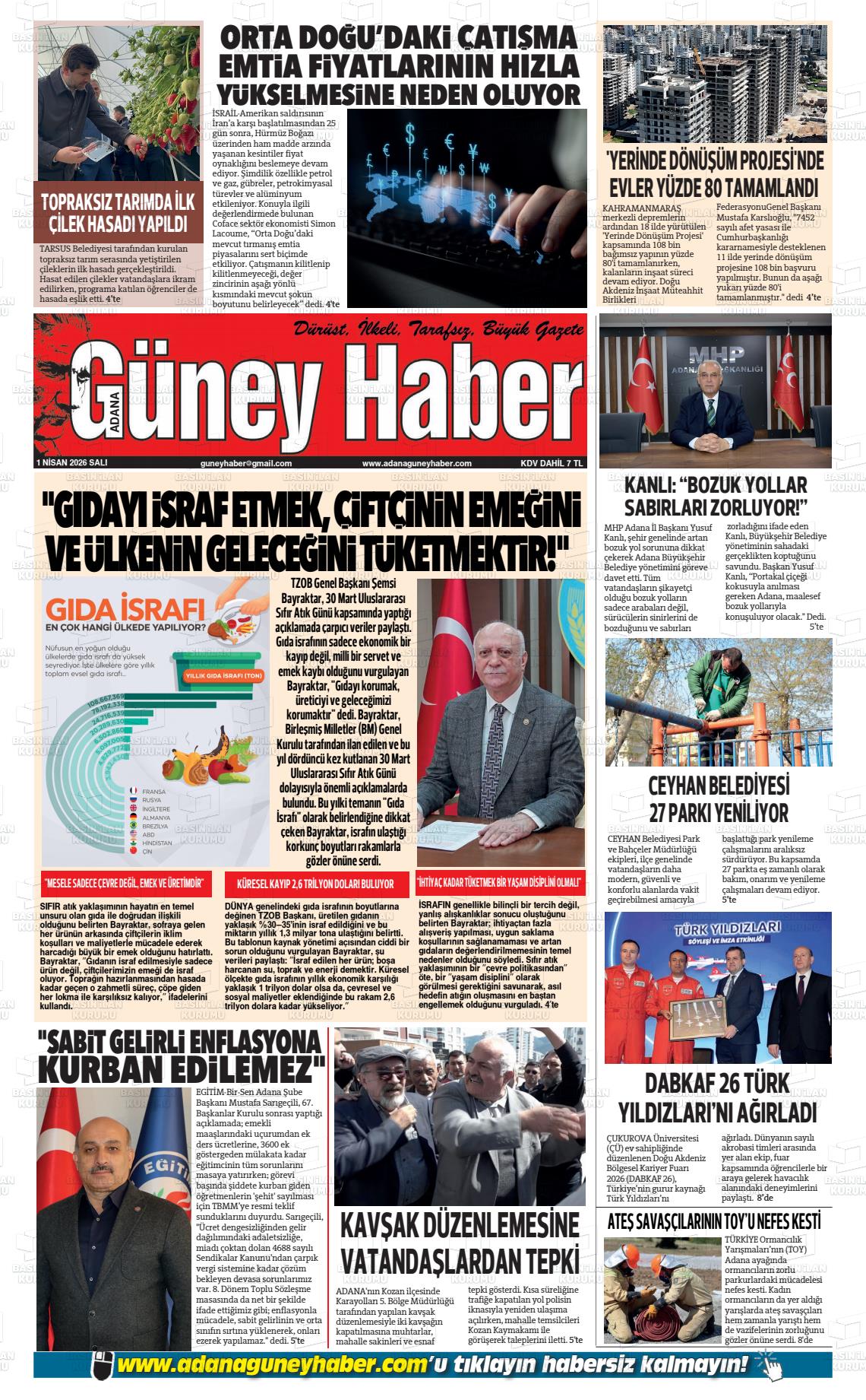 Adana Guneyhaber 01.04.2026