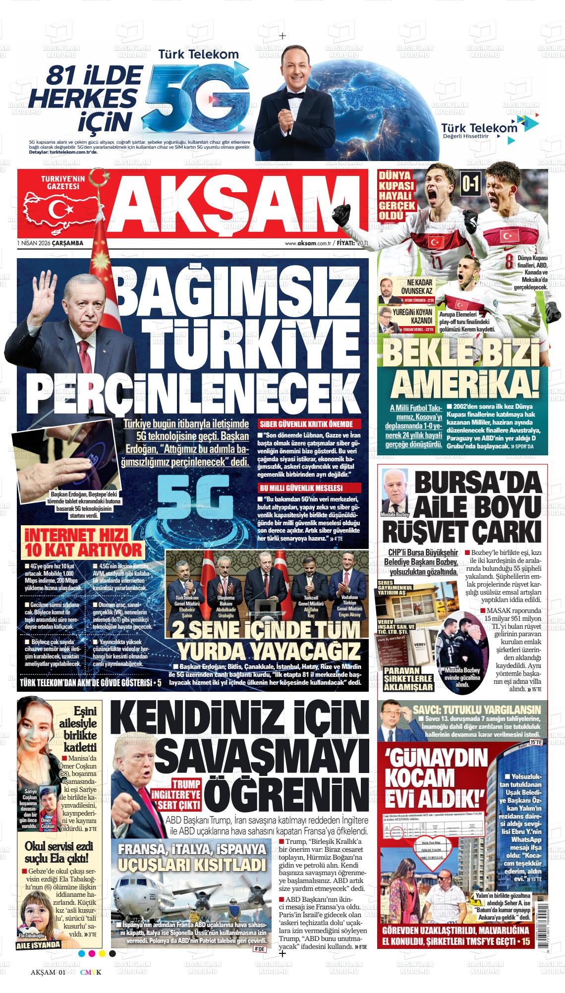 Akşam Gazetesi 01.04.2026