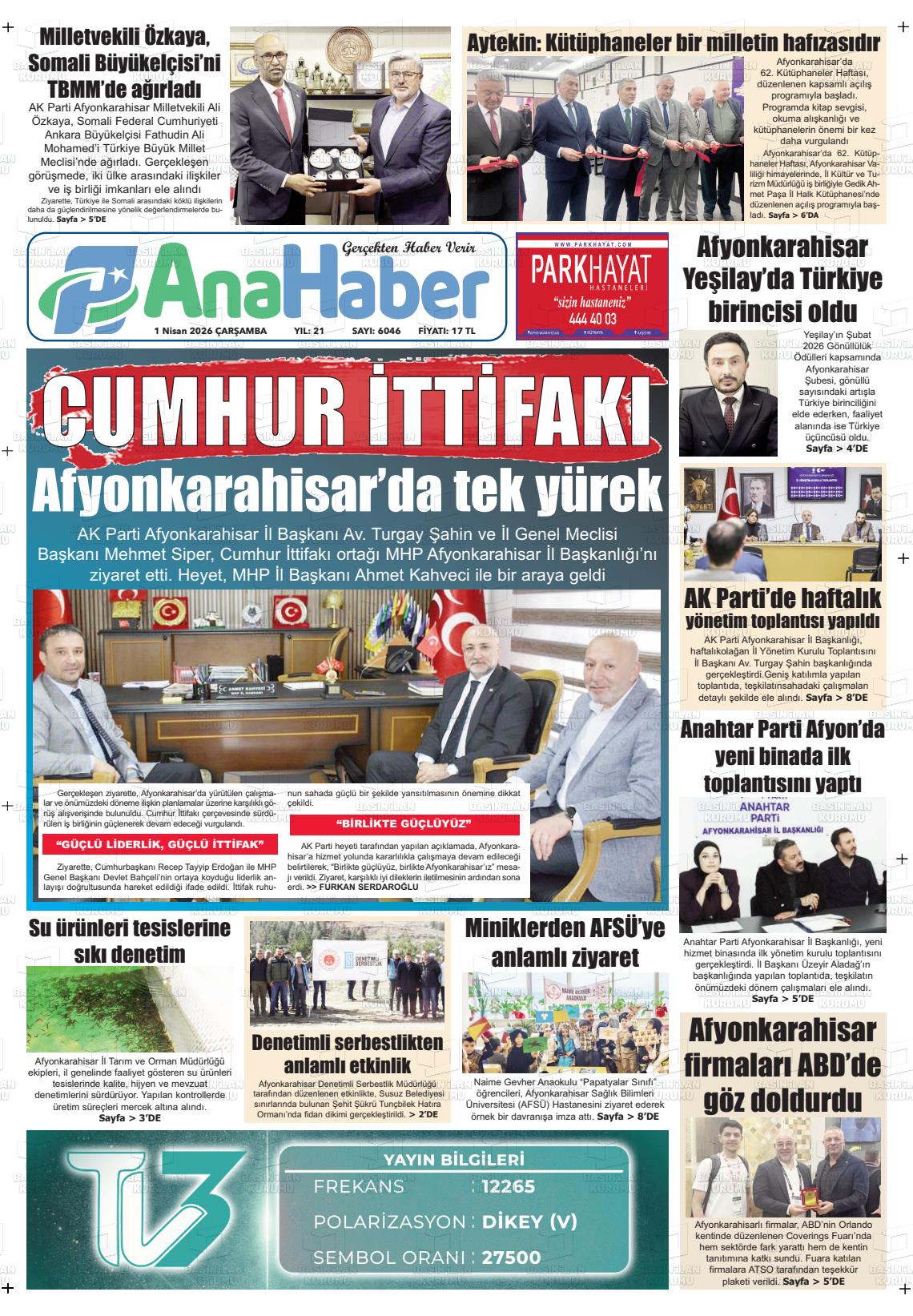 Afyonkarahisar Anahaber 01.04.2026