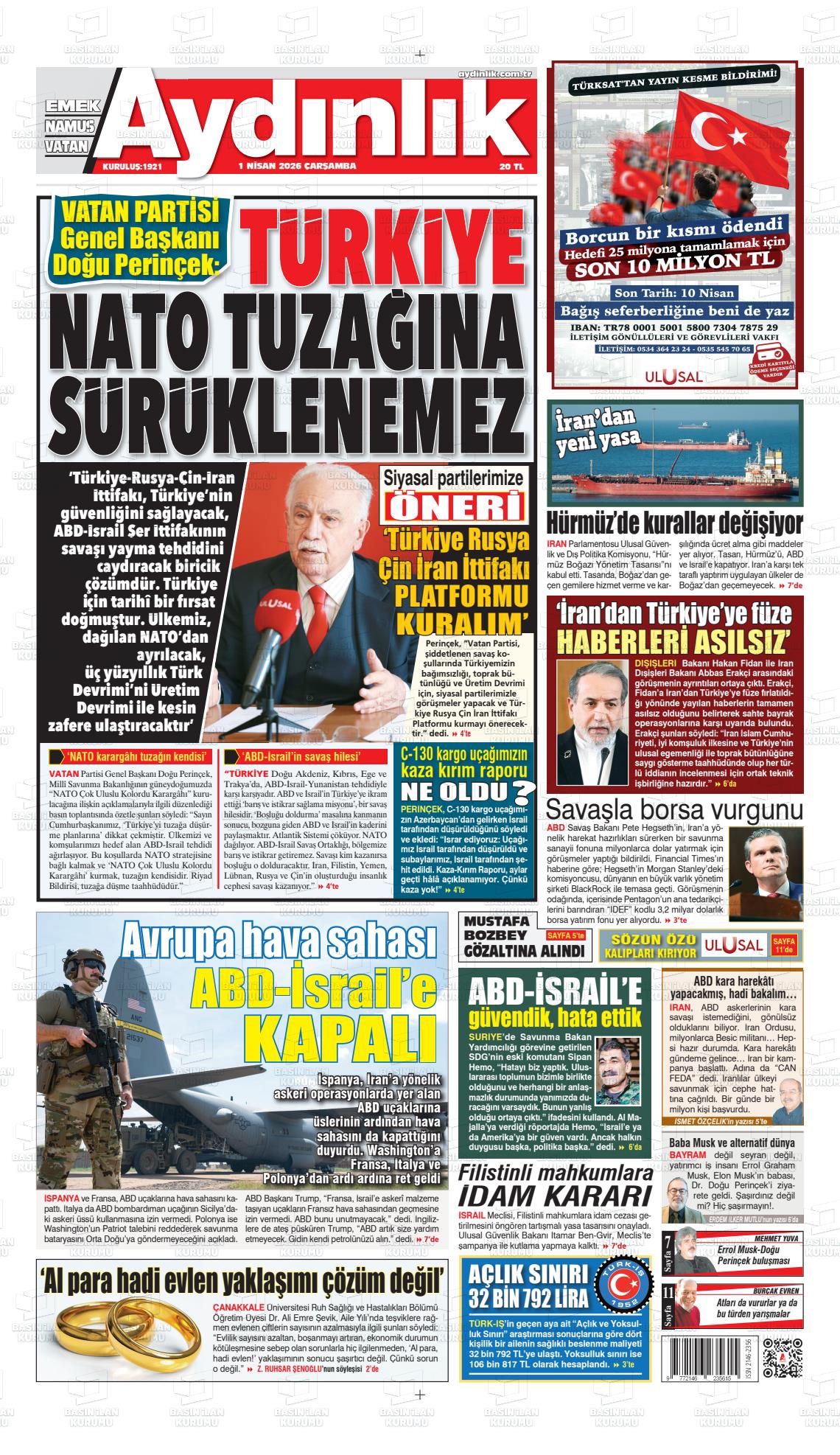 Istanbul Aydinlikvatanemeknamus 01.04.2026