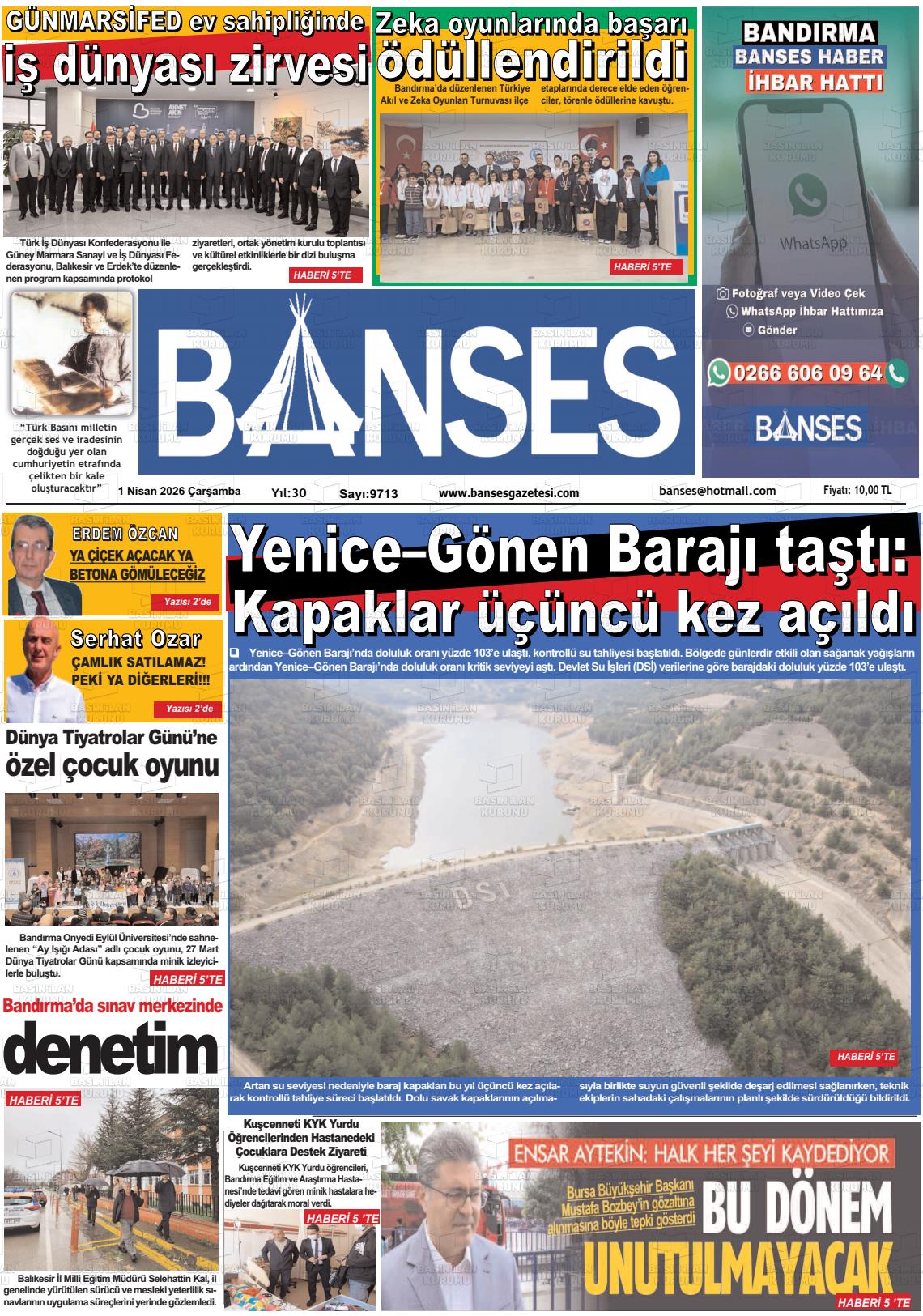 Balikesir Banses 01.04.2026