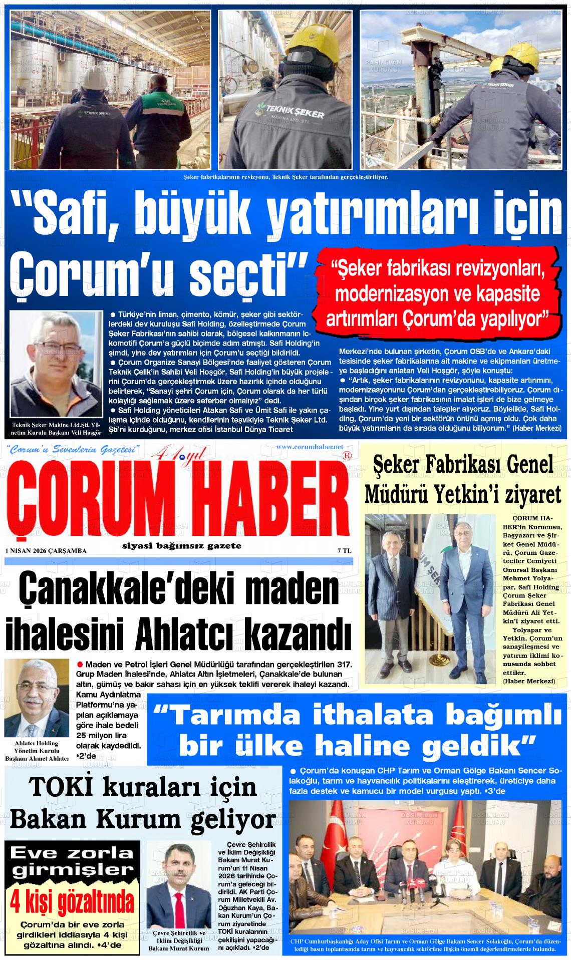 Corum Haber 01.04.2026