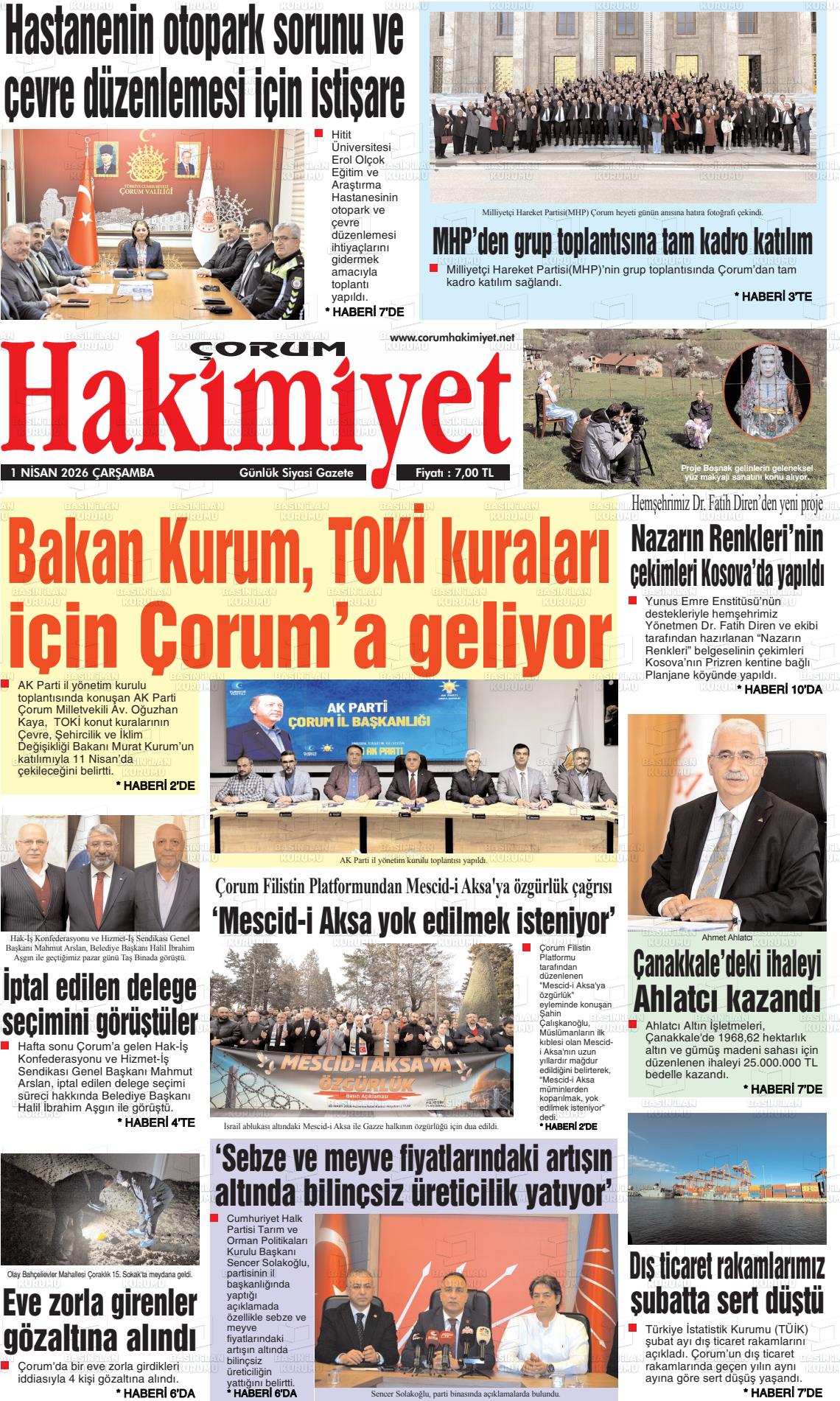 Corum Hakimiyet 01.04.2026