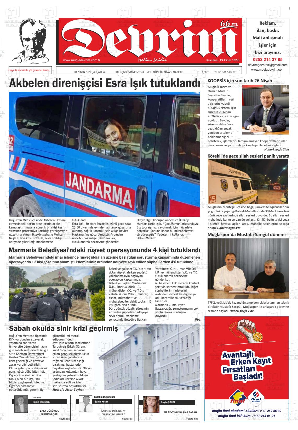 Tekirdag Devrim 01.04.2026