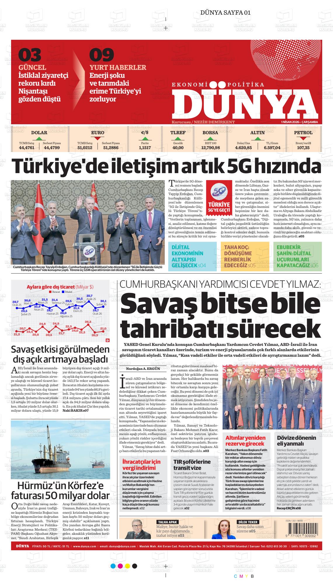 Dünya Gazetesi 01.04.2026