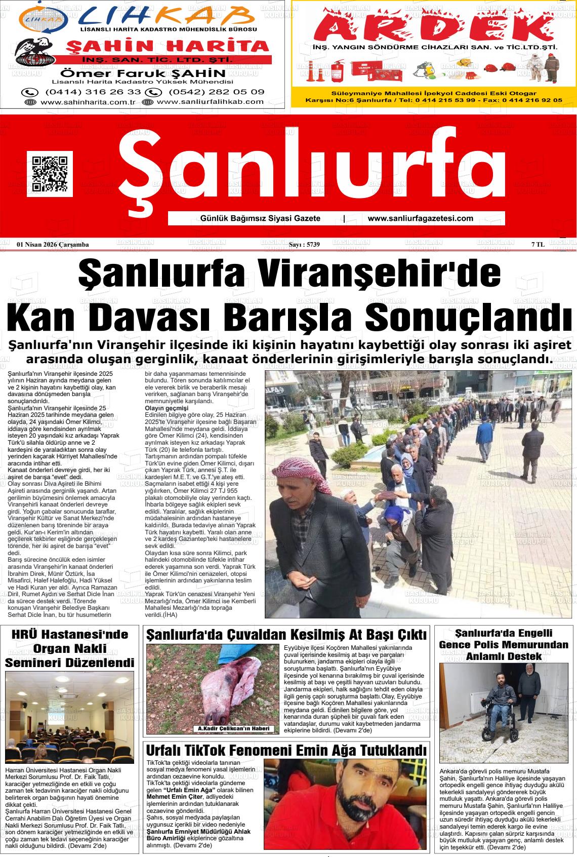 Sanliurfa Dunyadaveturkiyede 01.04.2026