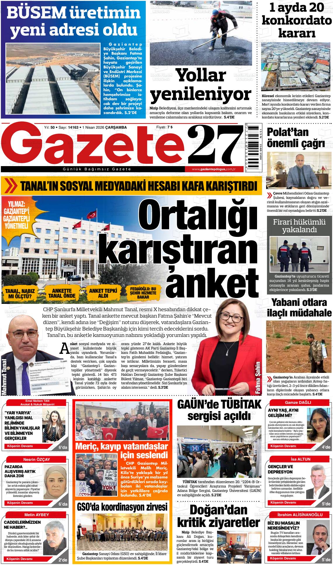 Gaziantep Dogus 01.04.2026