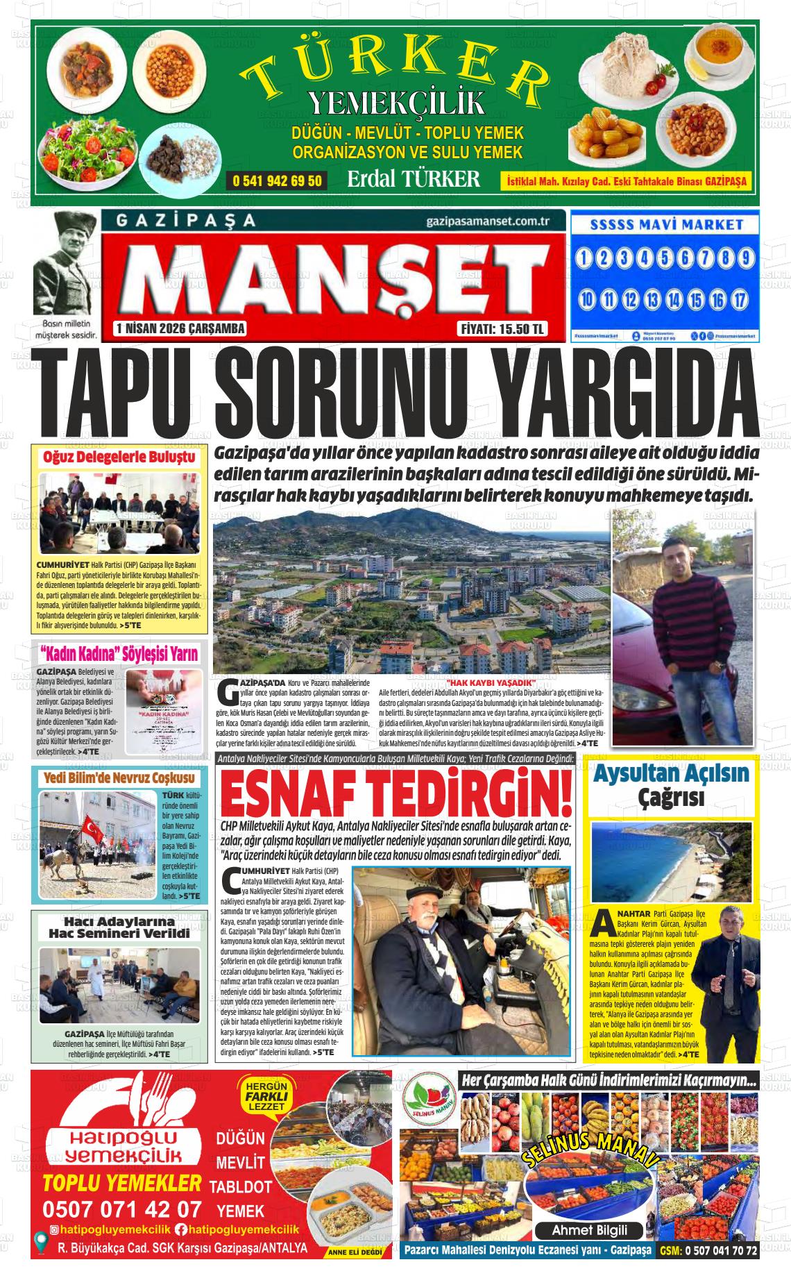 Antalya Gazipasamanset 01.04.2026