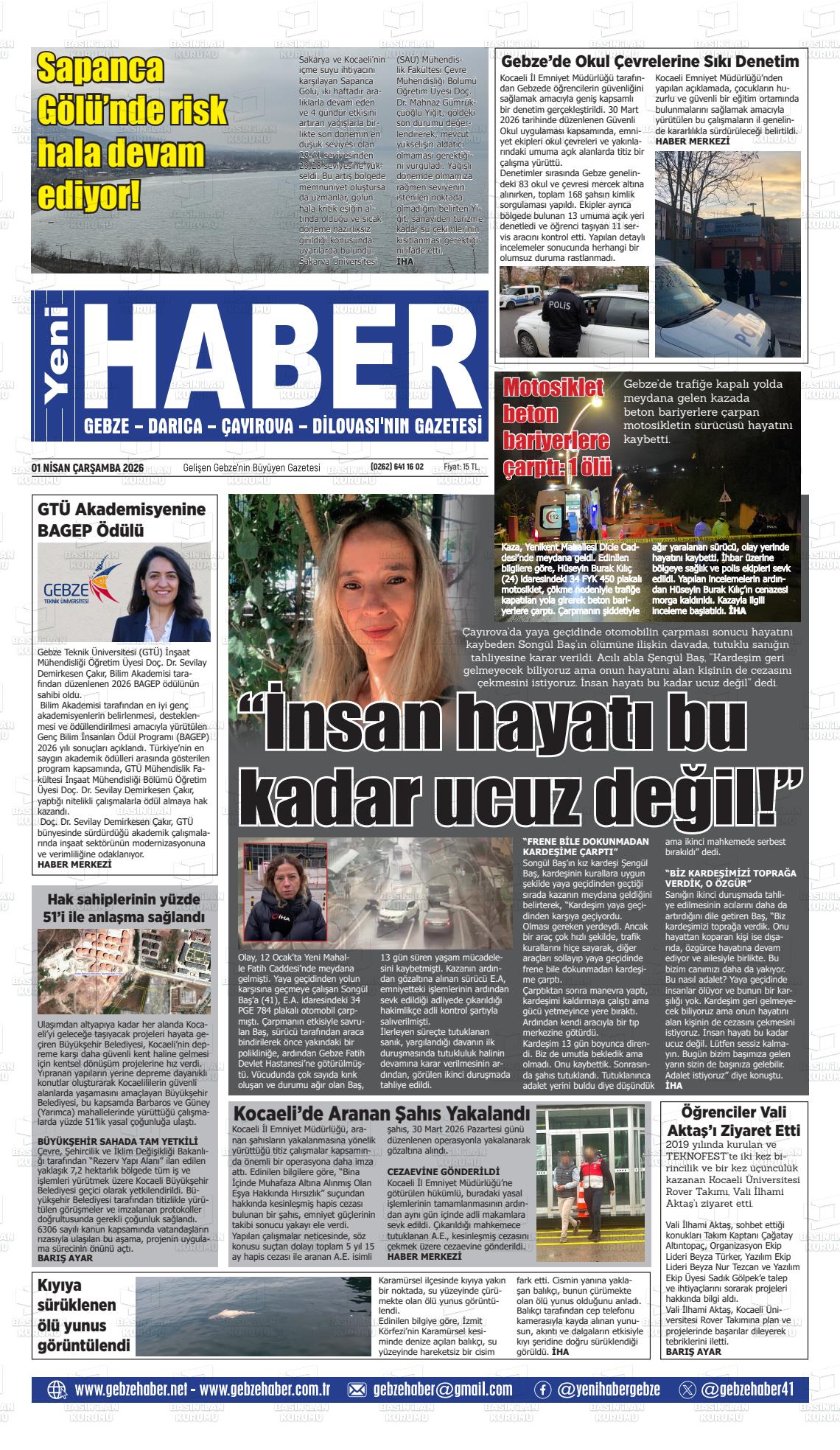 Kocaeli Gebzehaber 01.04.2026