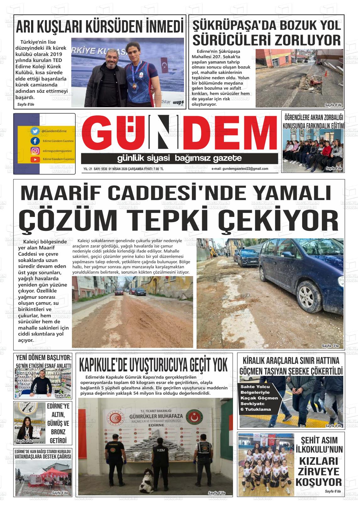 Edirne Gundem 01.04.2026