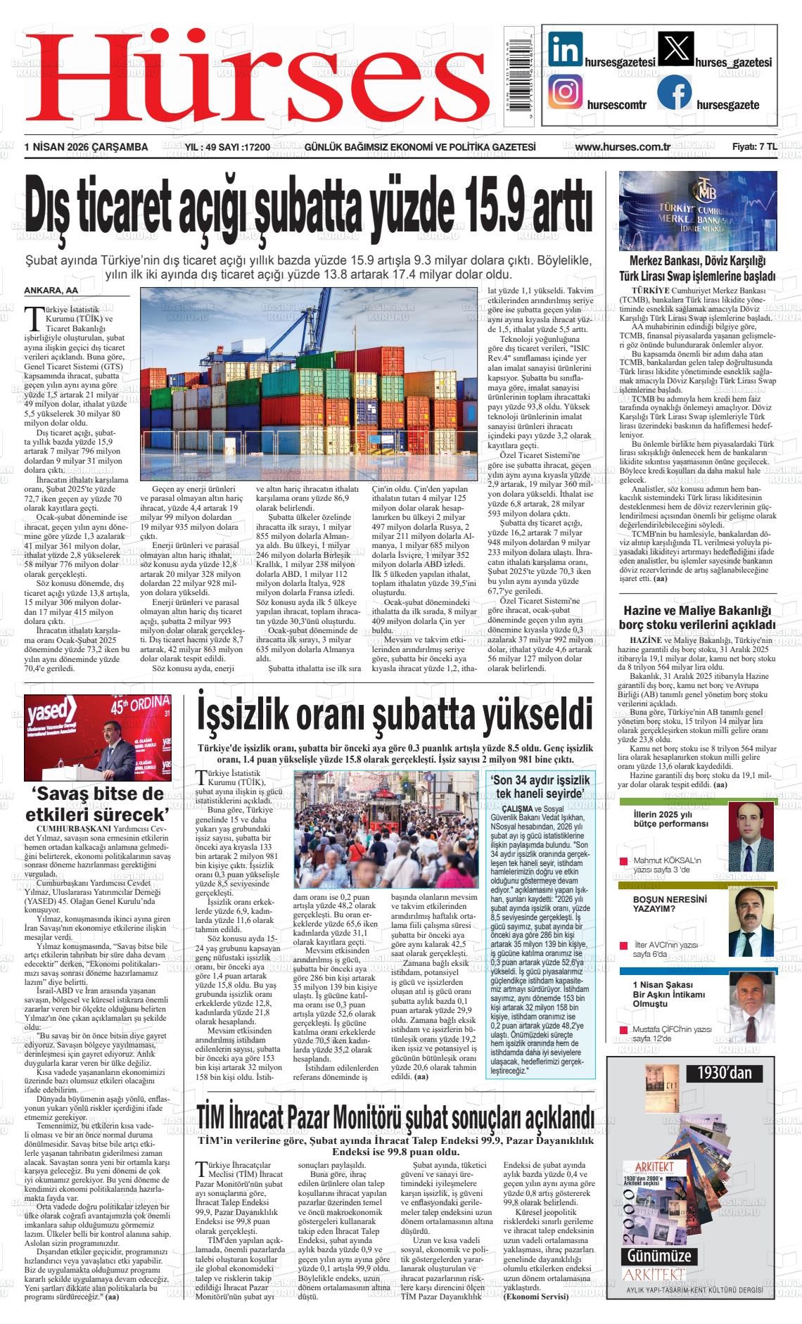 Hürses Gazetesi 01.04.2026