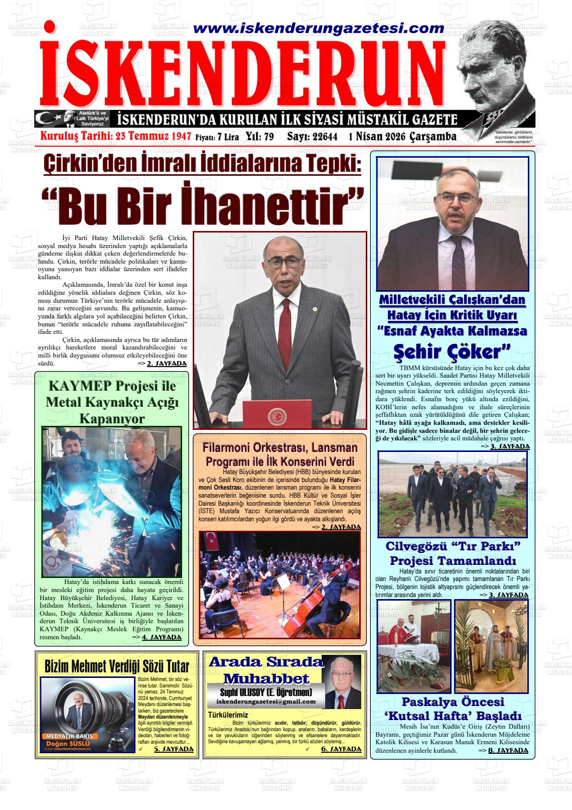 Hatay Iskenderun 01.04.2026