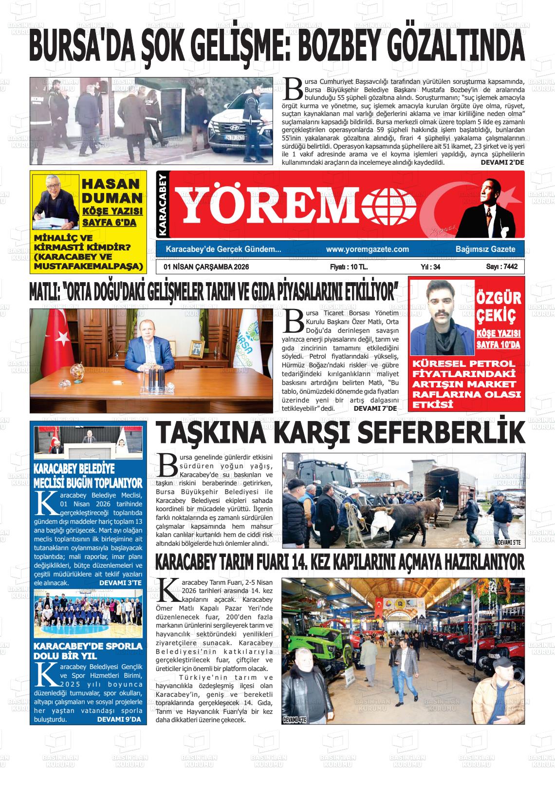 Bursa Karacabeyyorem 01.04.2026