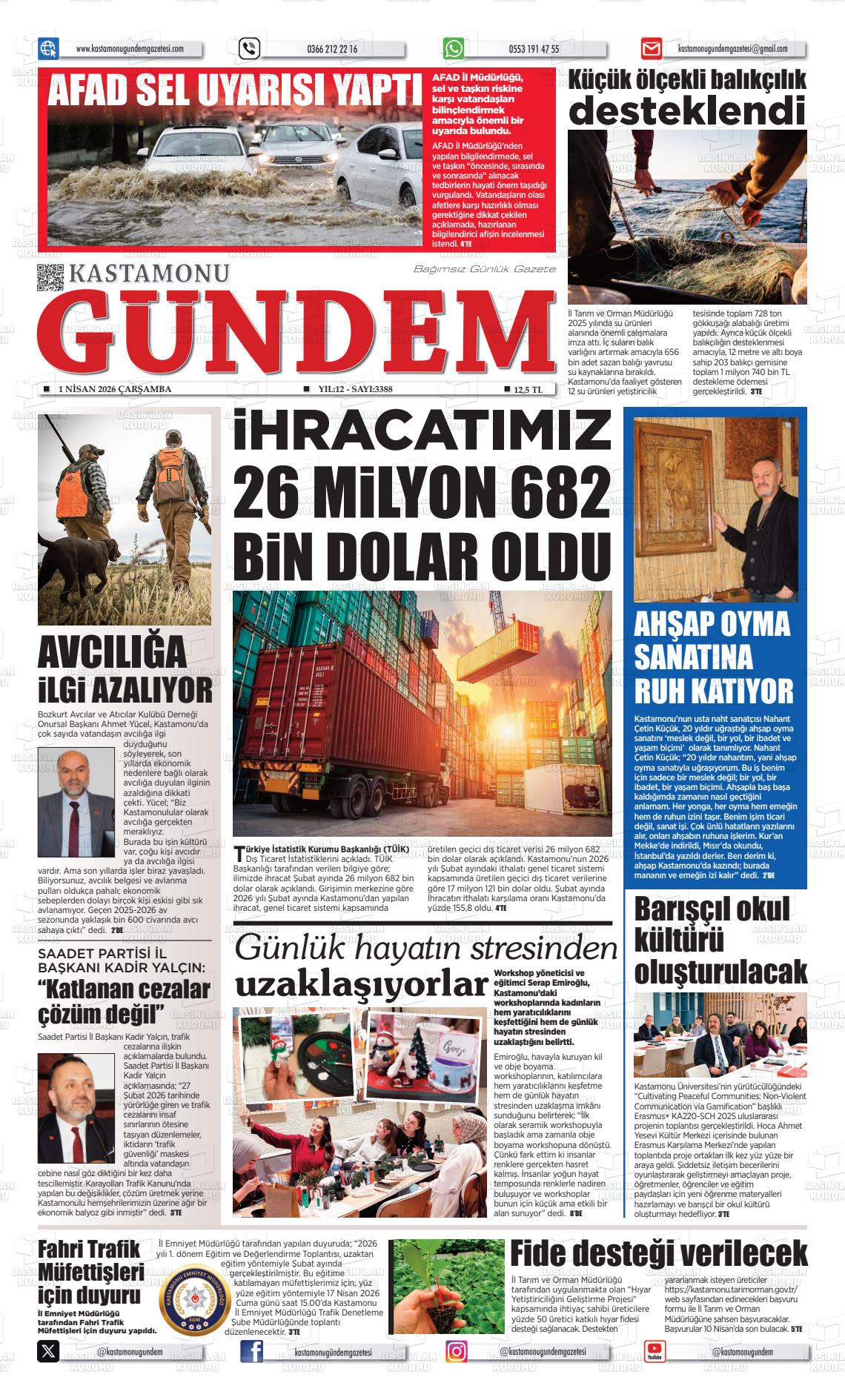 Kastamonu Gundem 01.04.2026