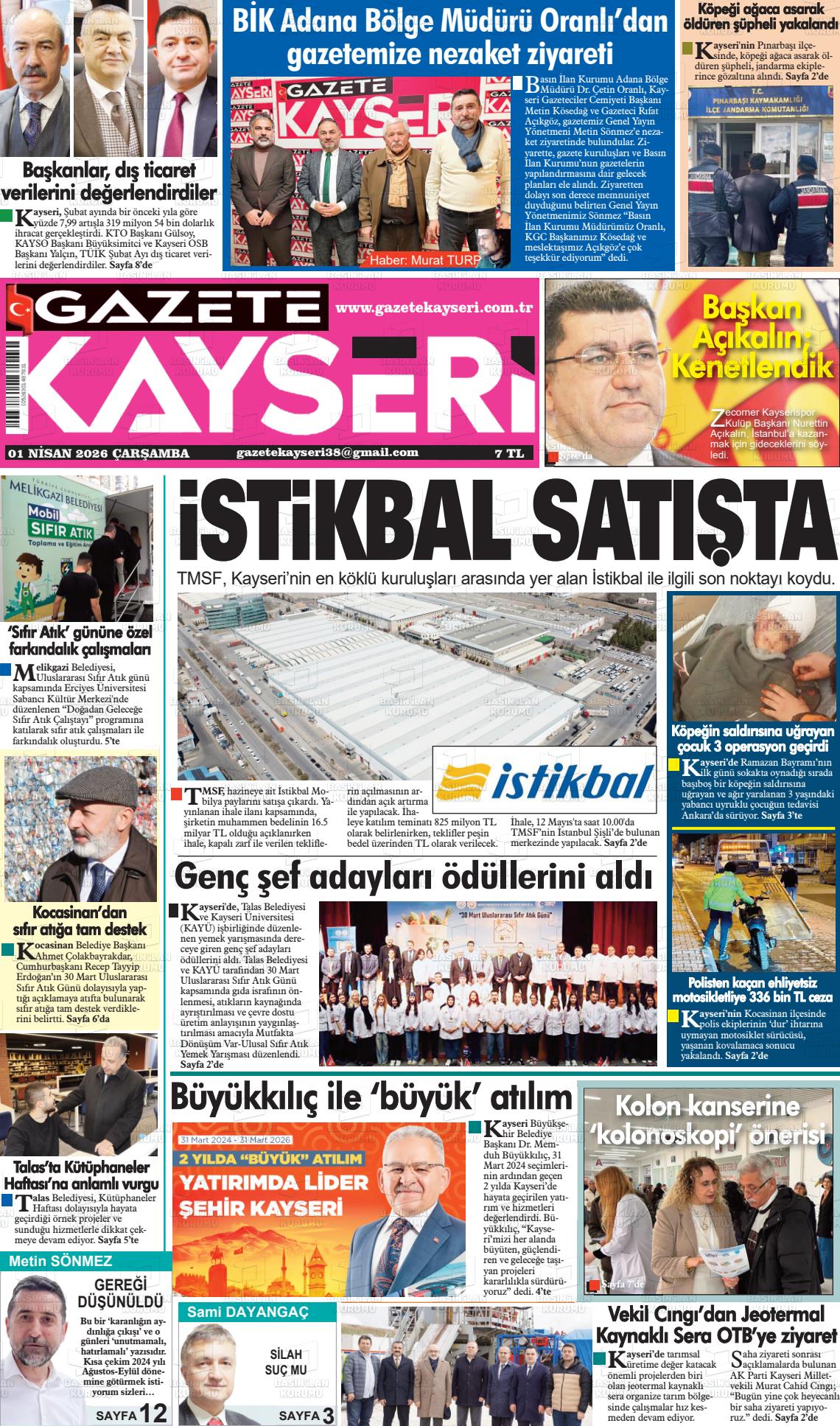 Kayseri Haber 38 01.04.2026
