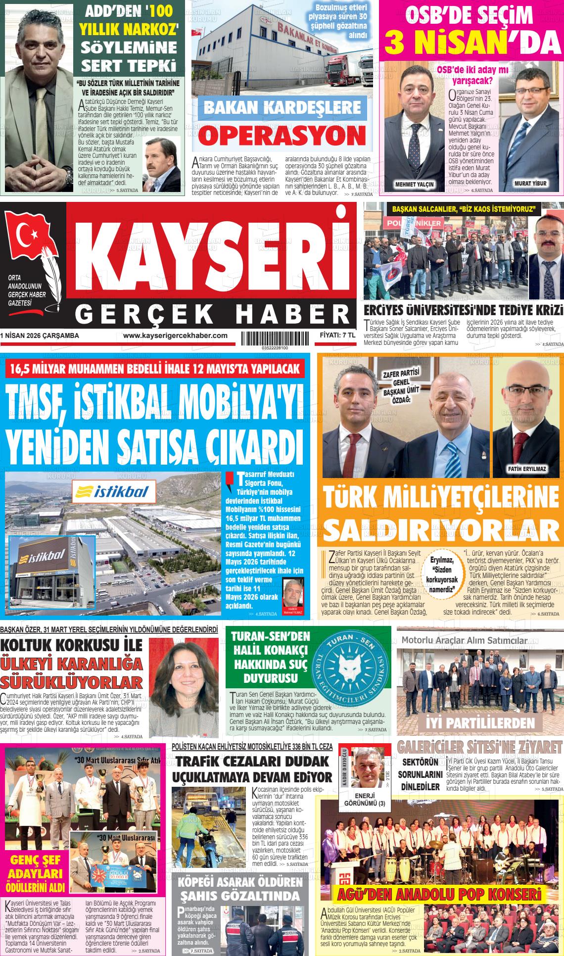 Kayseri Starhaber 01.04.2026