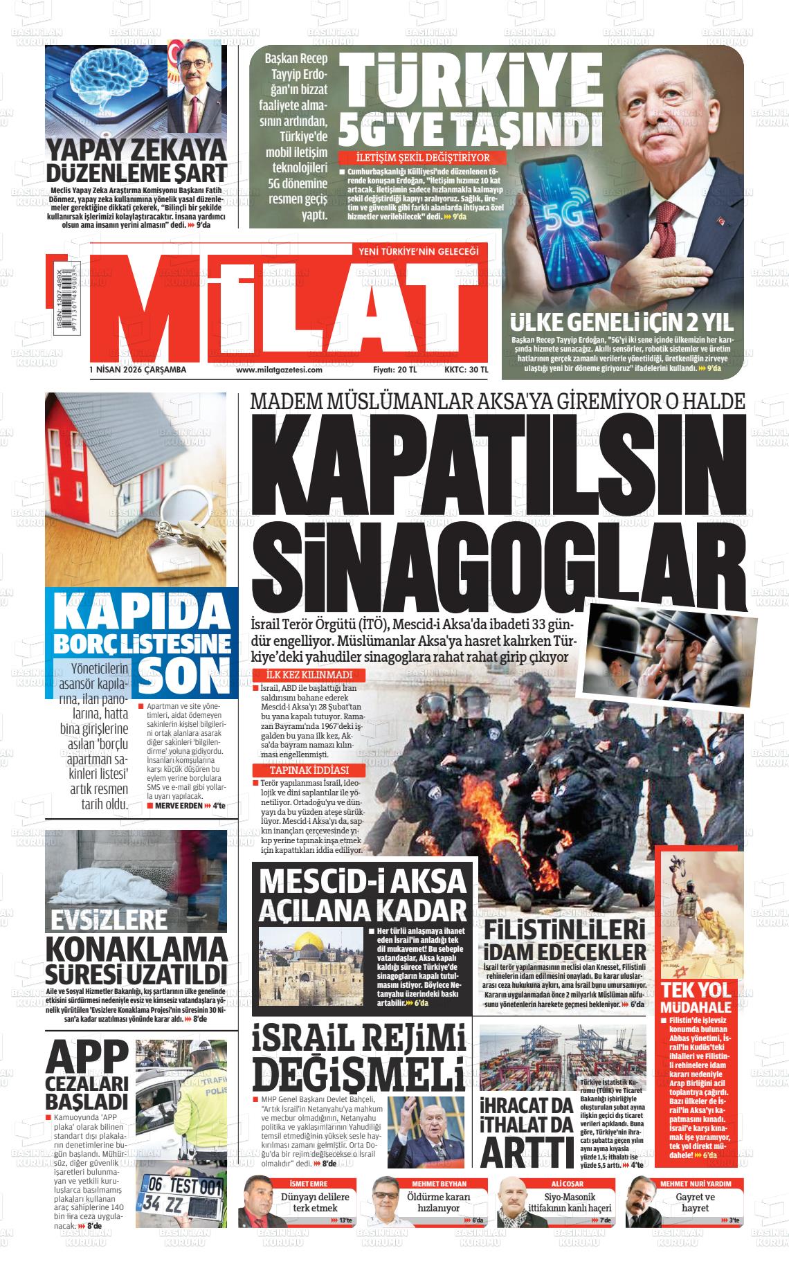 Milat Gazetesi 01.04.2026