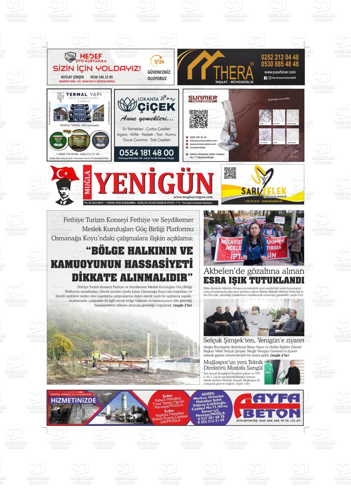 Mugla Yenigun 01.04.2026