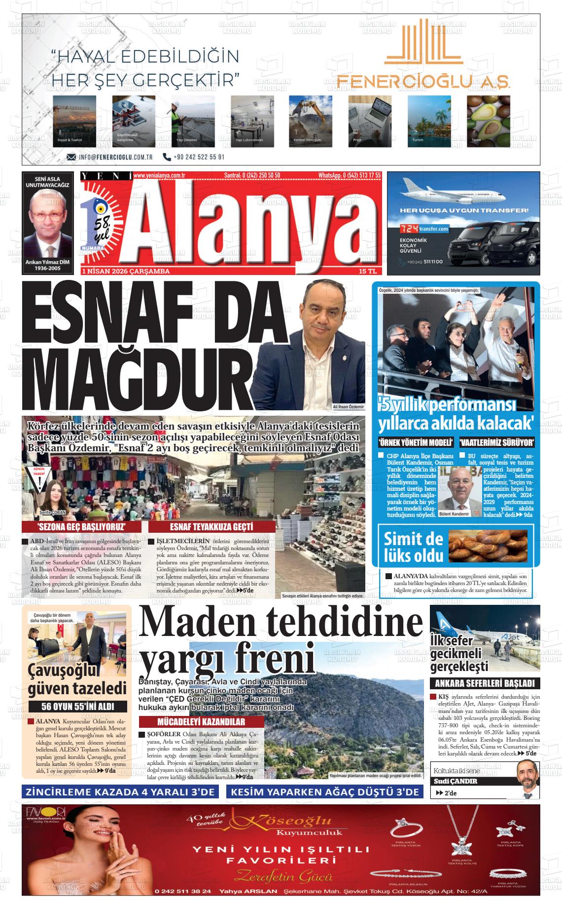 Antalya Yenialanya 01.04.2026