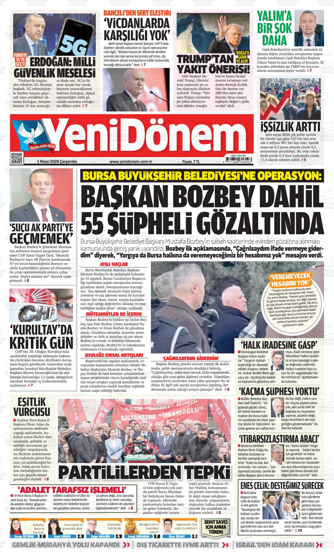 Bursa Yenidonem 01.04.2026