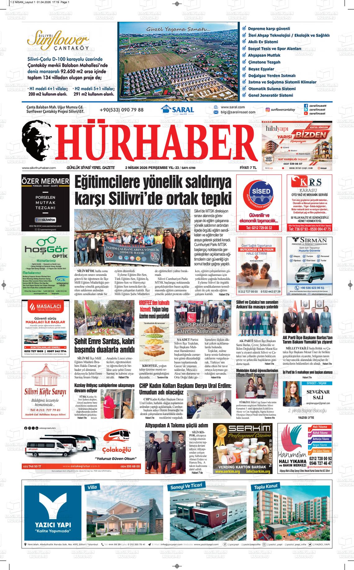 Hür Haber Gazetesi 02.04.2026