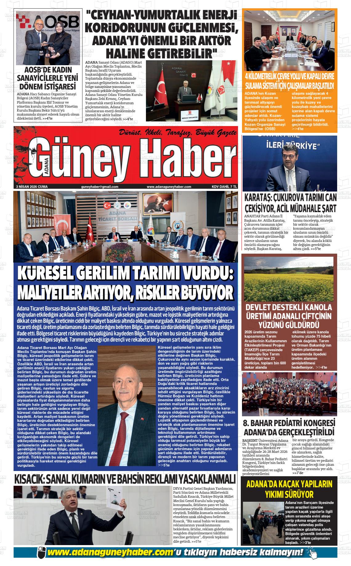 Adana Guneyhaber 03.04.2026