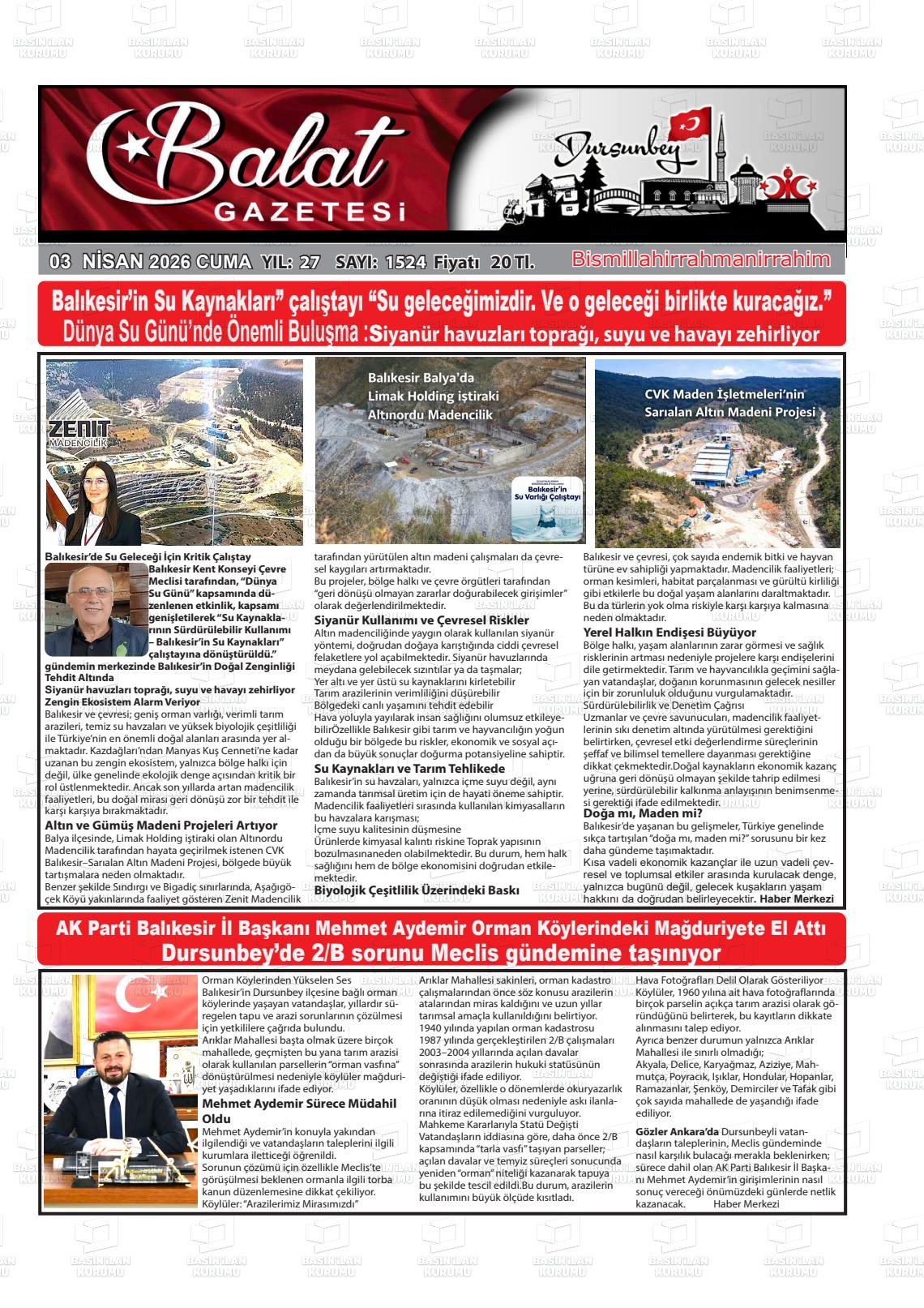 Balikesir Balat 03.04.2026