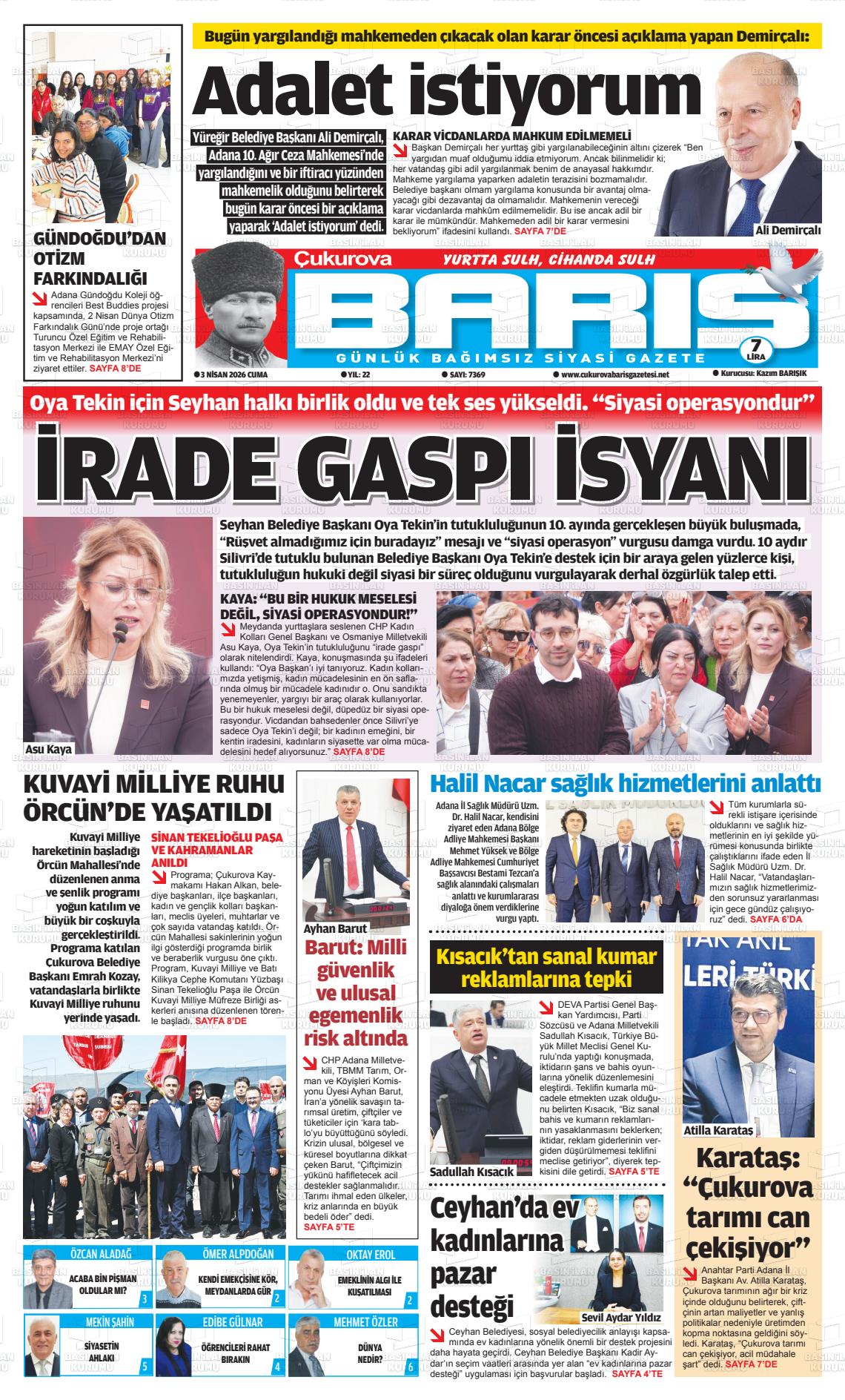 Adana Cukurovabaris 03.04.2026