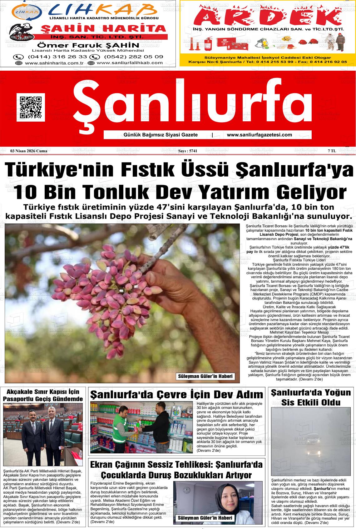 Sanliurfa Dunyadaveturkiyede 03.04.2026