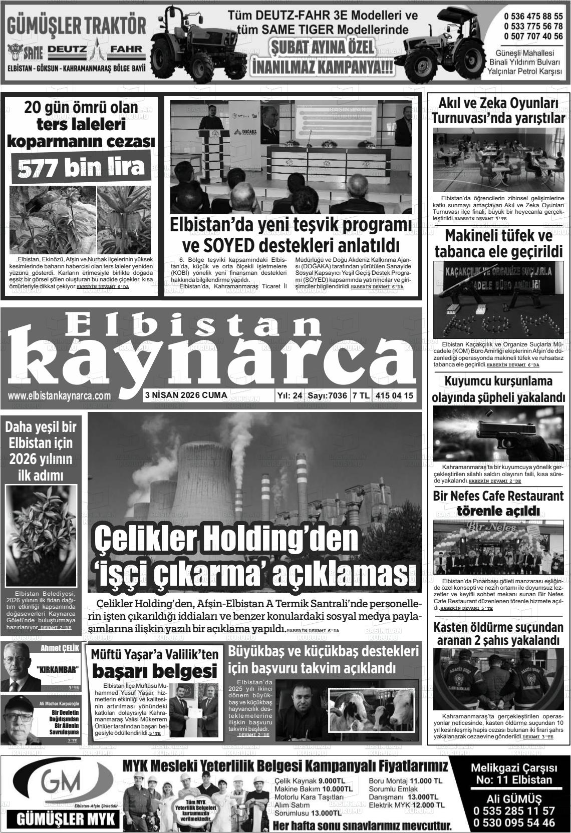 Kahramanmaras Elbistankaynarca 03.04.2026