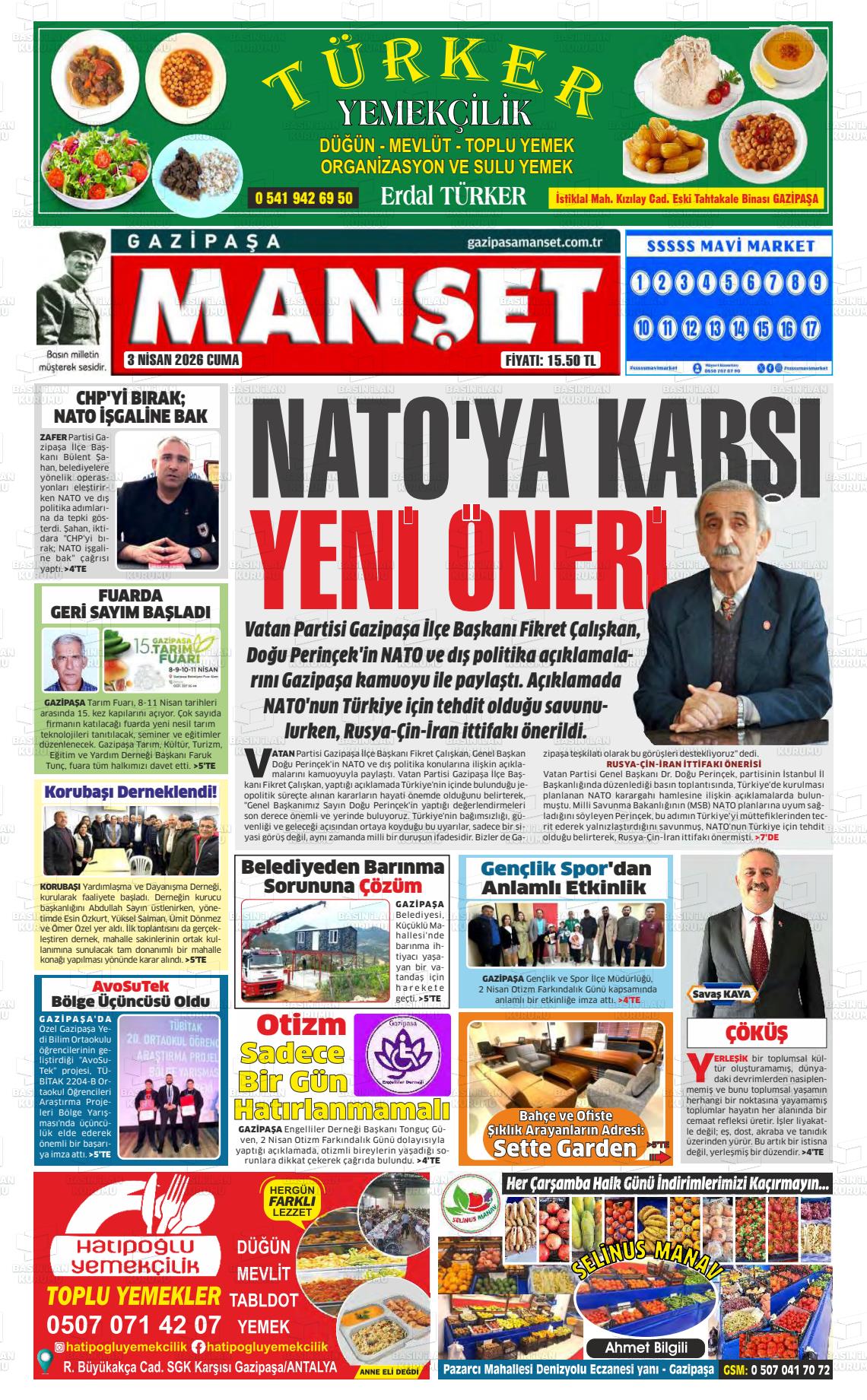 Antalya Gazipasamanset 03.04.2026