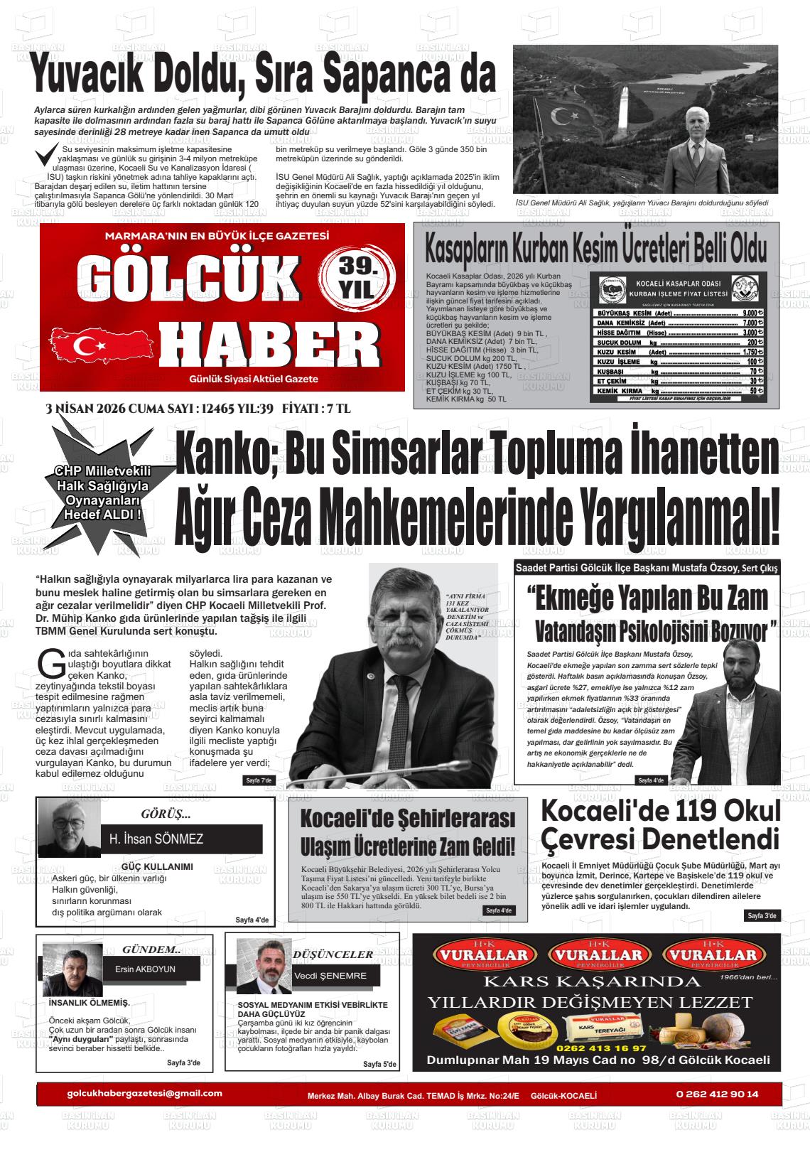Kocaeli Golcukhaber 03.04.2026