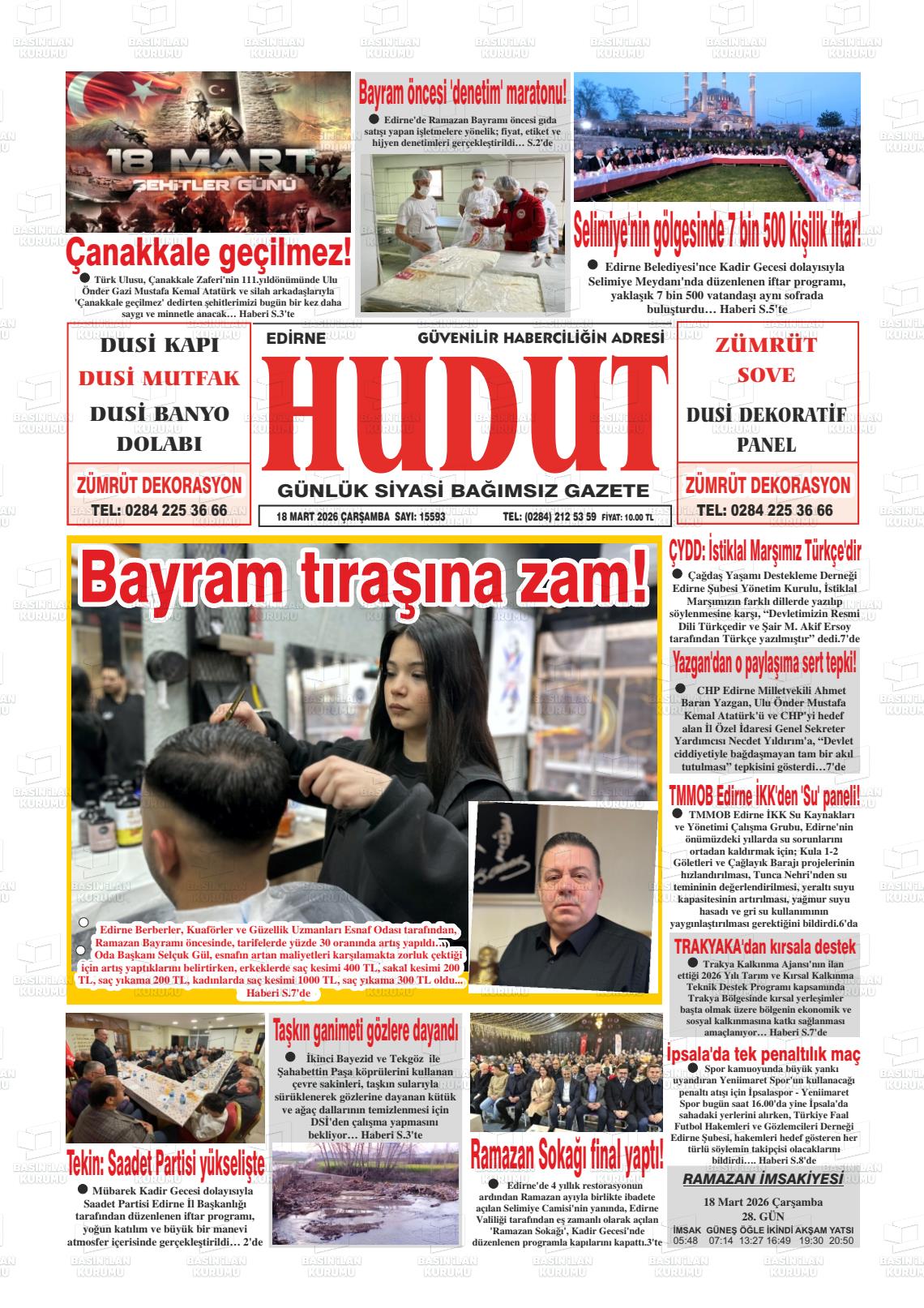 Edirne Hudut 03.04.2026