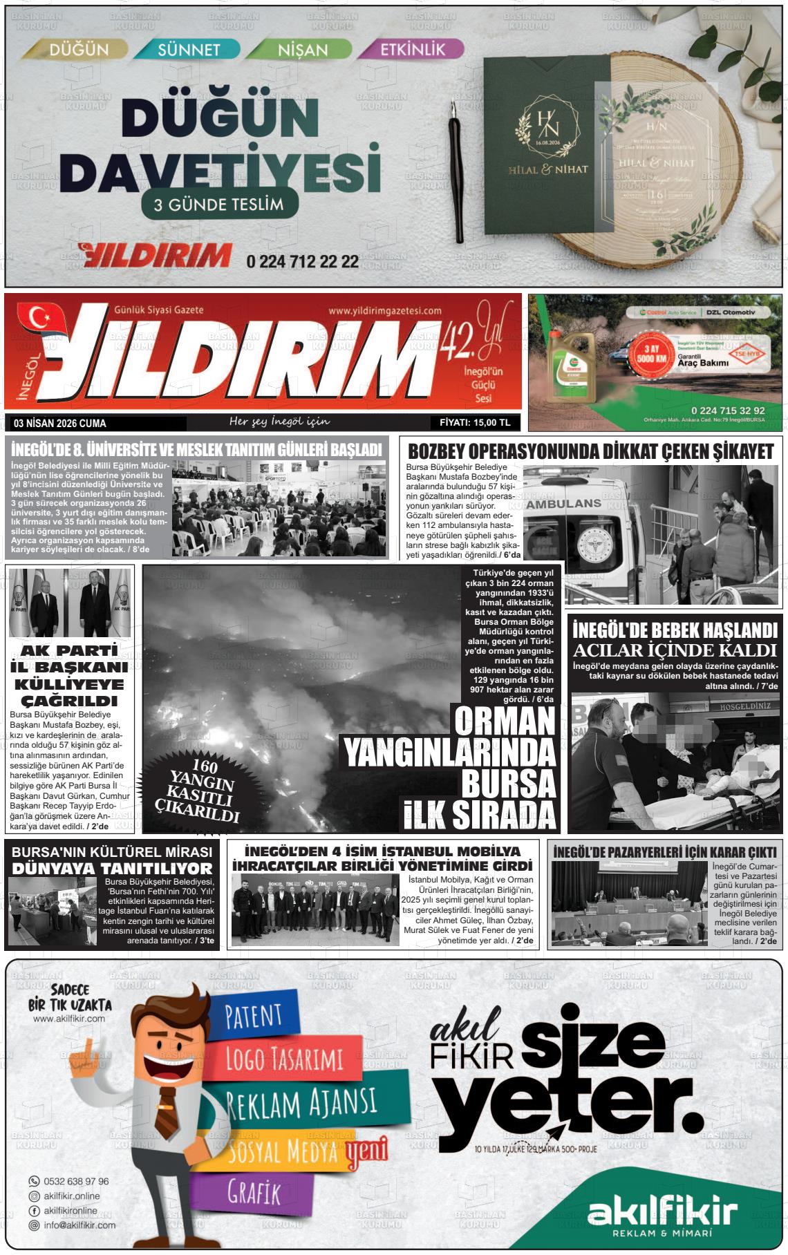 Bursa Inegolyildirim 03.04.2026