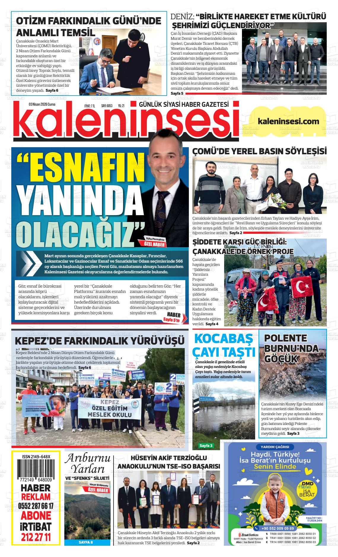 Canakkale Kaleninsesi 03.04.2026