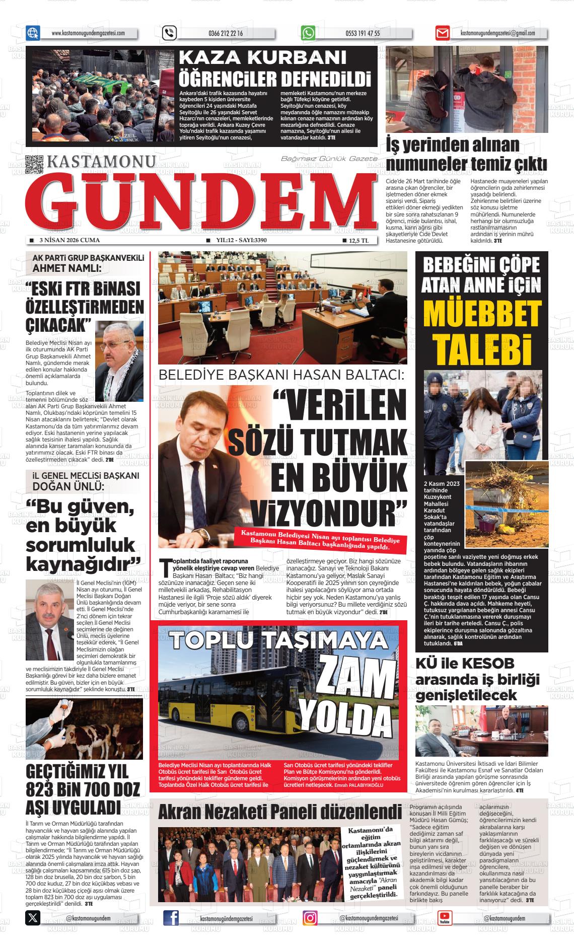 Kastamonu Gundem 03.04.2026