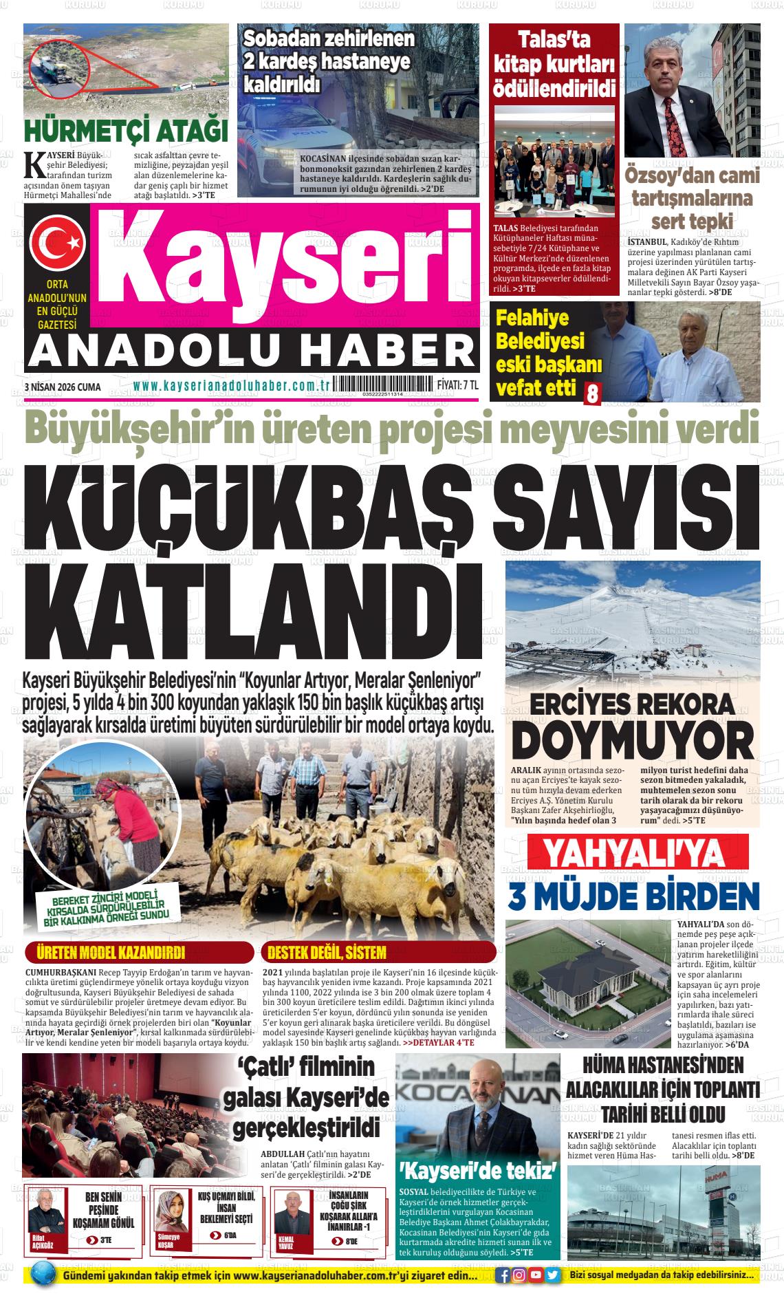 Kayseri Anadoluhaber 03.04.2026