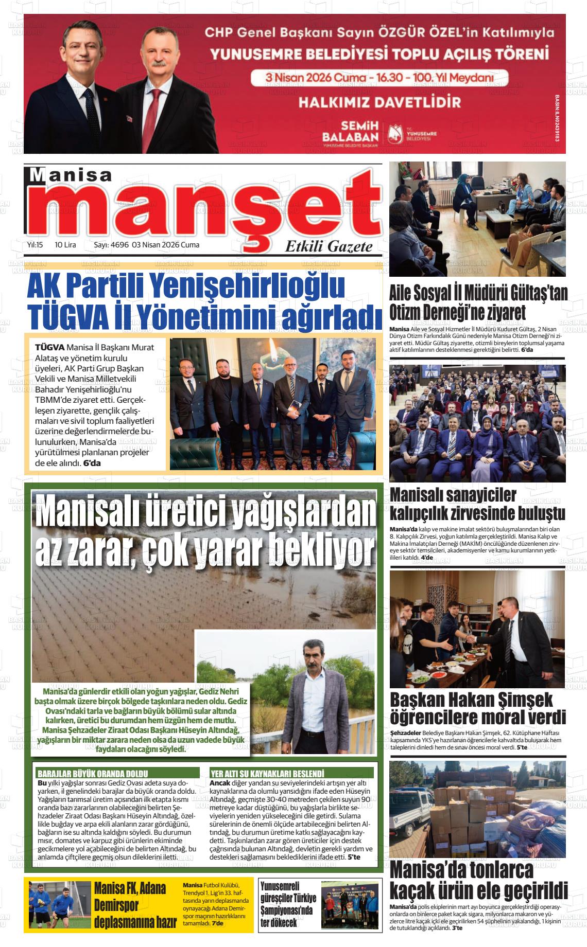 Manisa Manset 03.04.2026