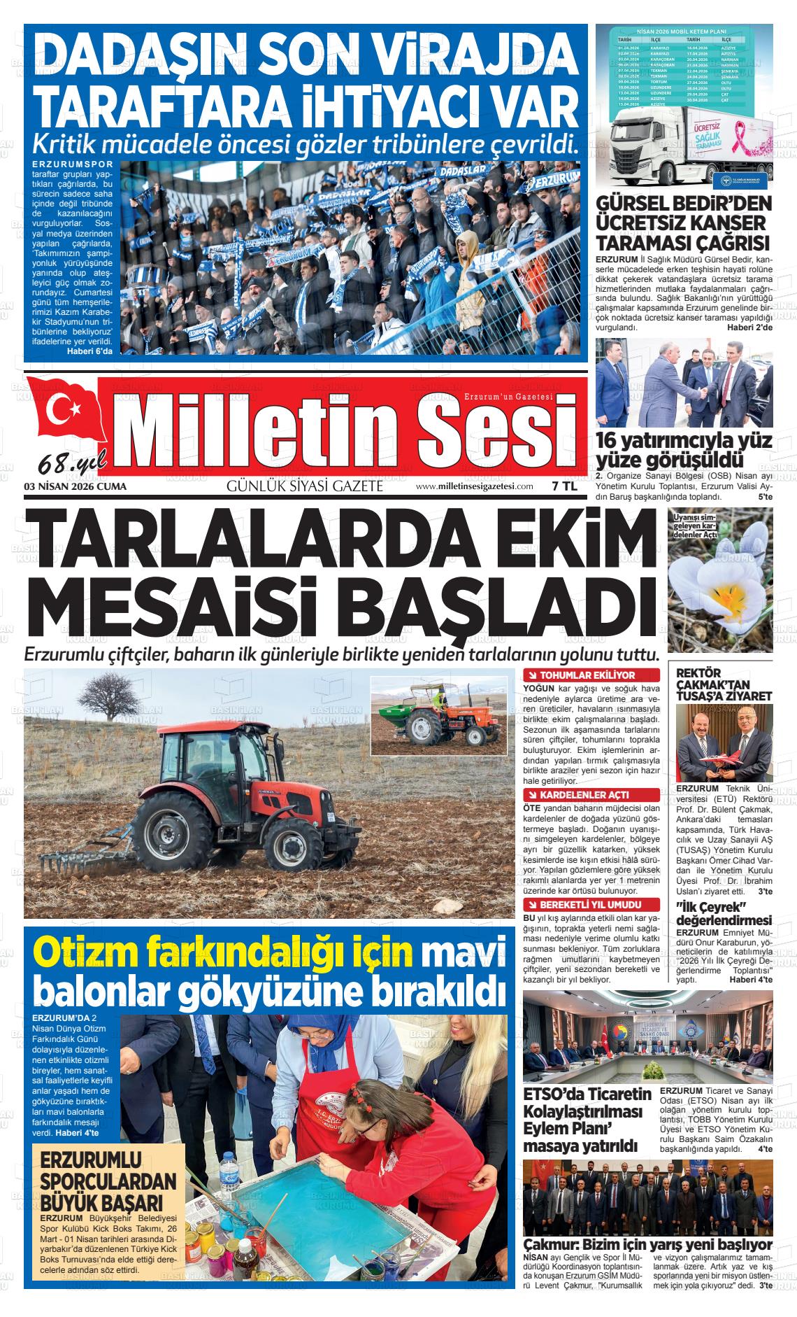 Erzurum Milletinsesi 03.04.2026