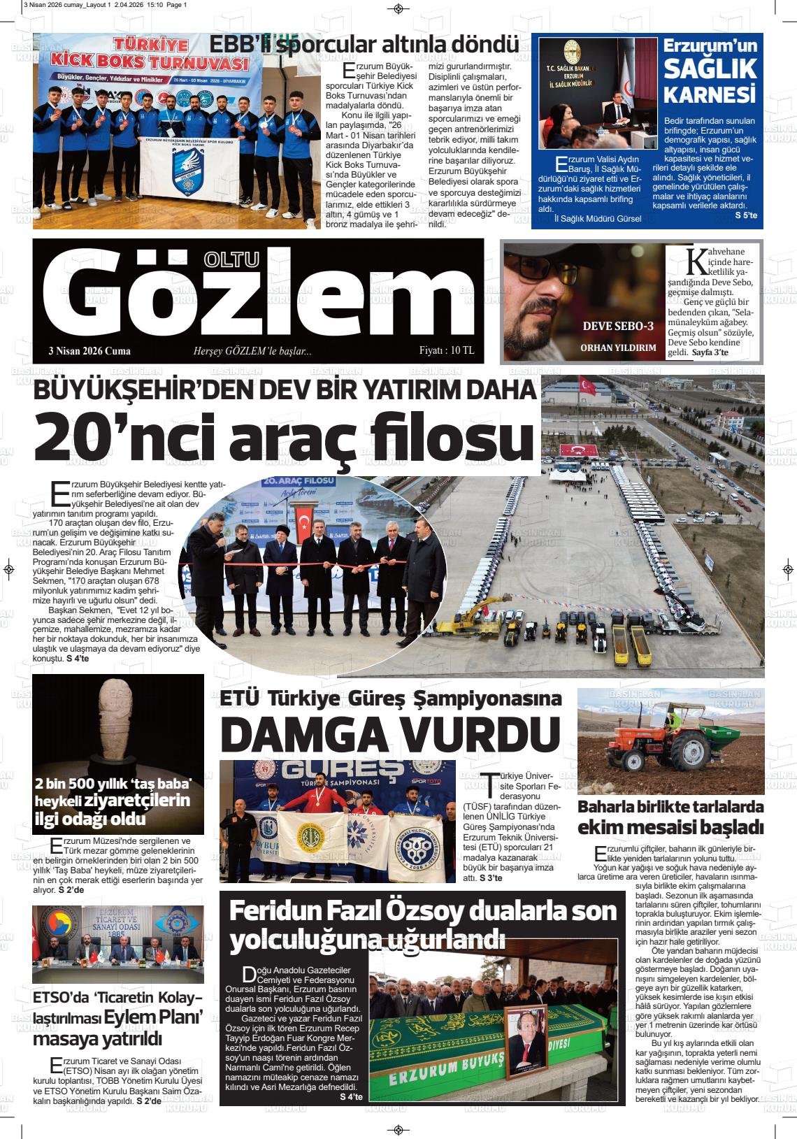 Erzurum Oltugozlem 03.04.2026