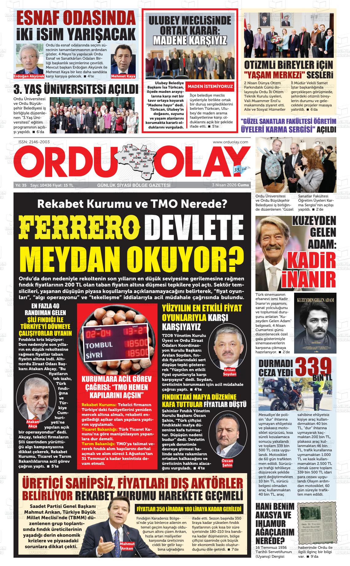 Ordu Olay 03.04.2026
