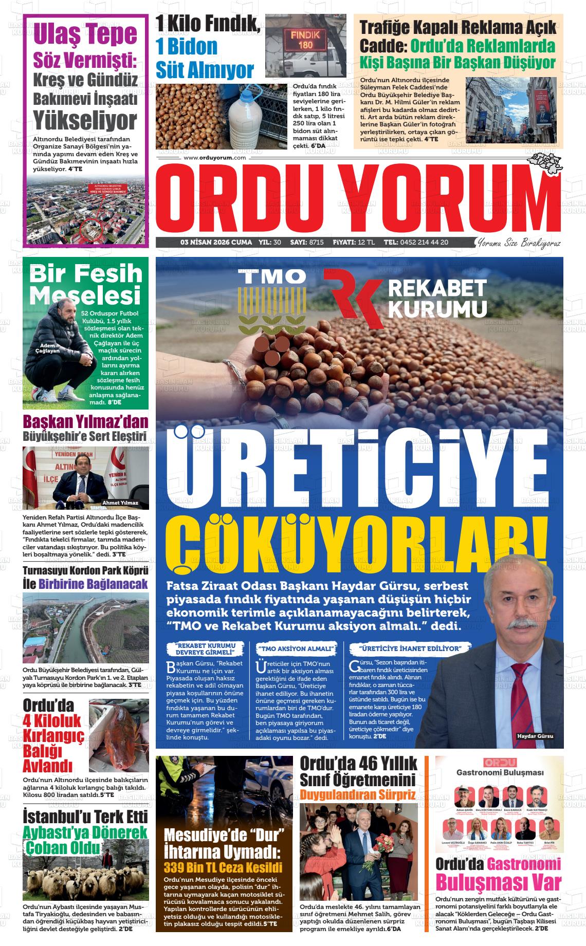 Ordu Yorum 03.04.2026