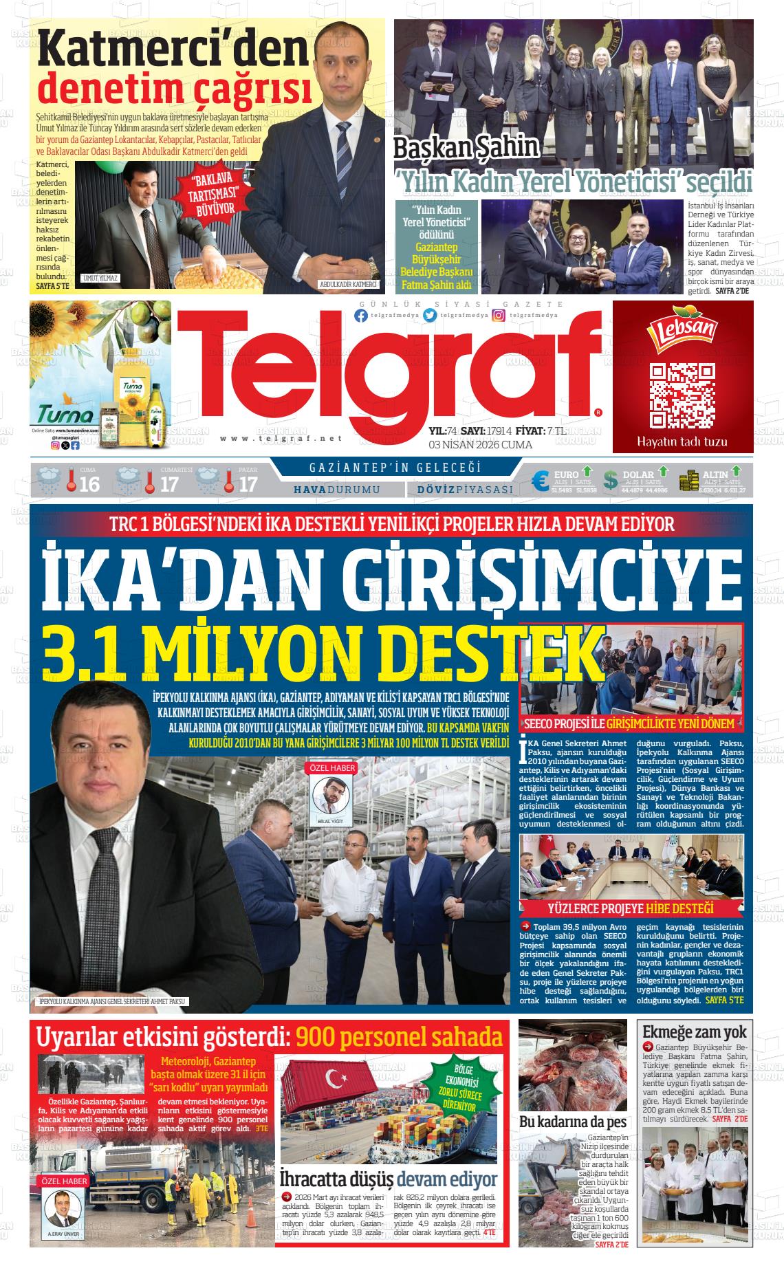 Gaziantep Telgraf 03.04.2026