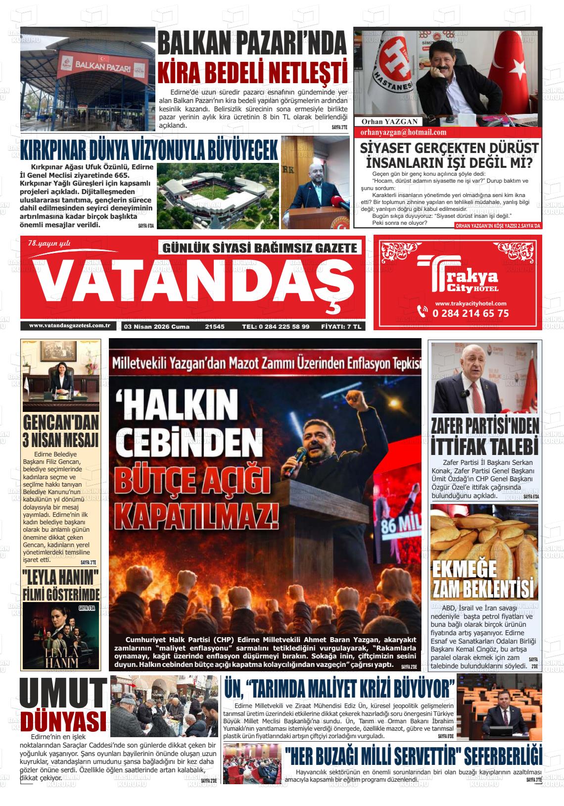 Edirne Vatandas 03.04.2026