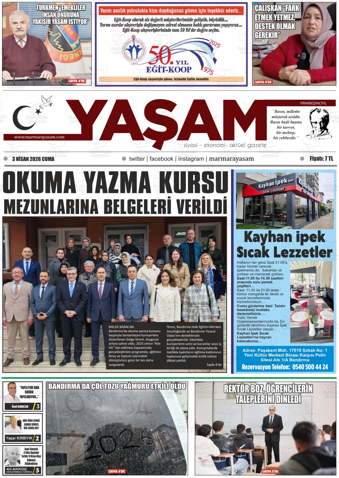Canakkale Yasam 03.04.2026