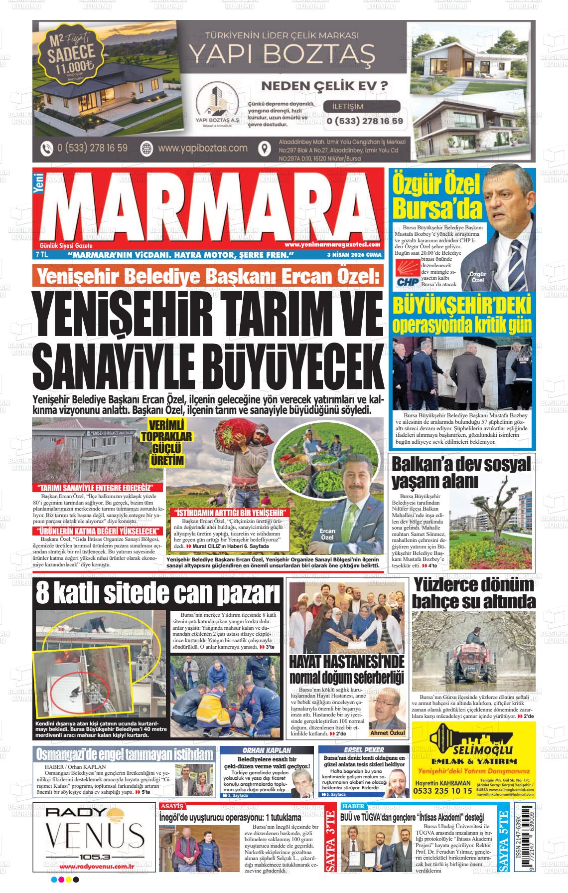 Bursa Yenimarmara 03.04.2026