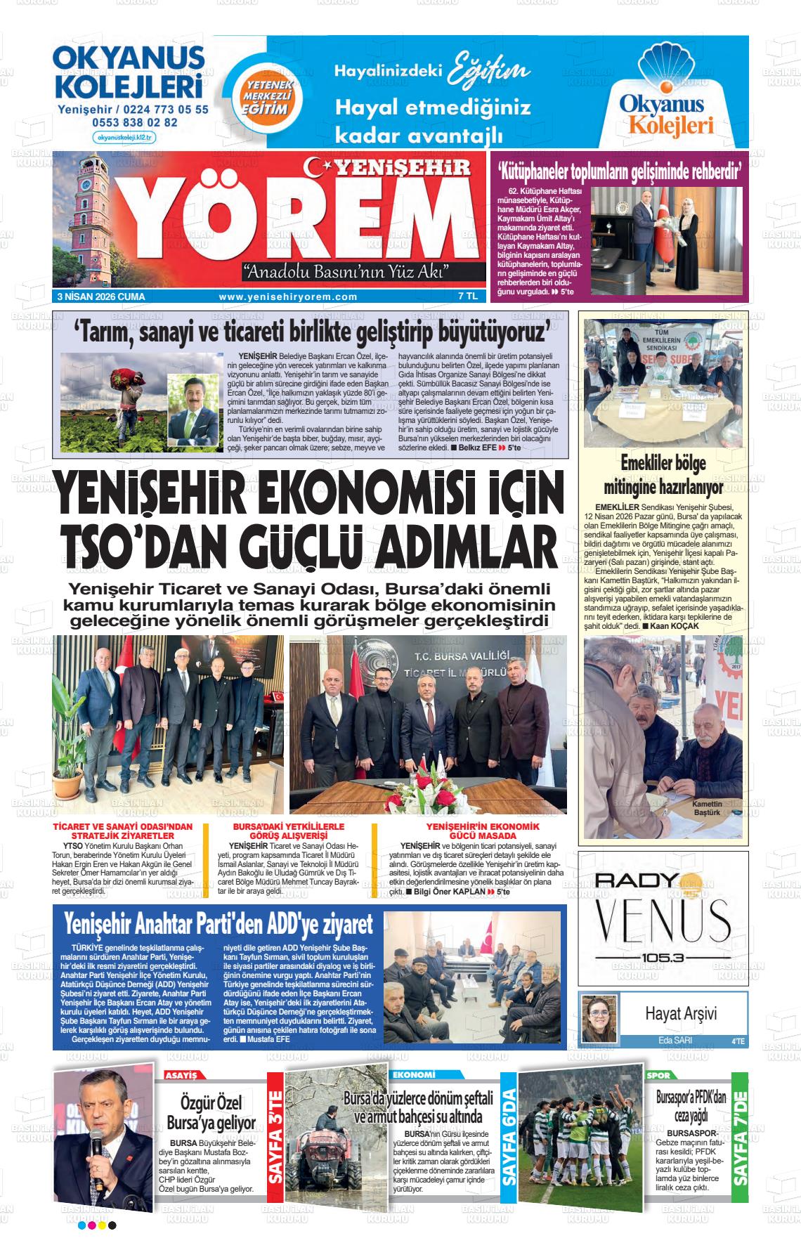 Bursa Yenisehiryorem 03.04.2026