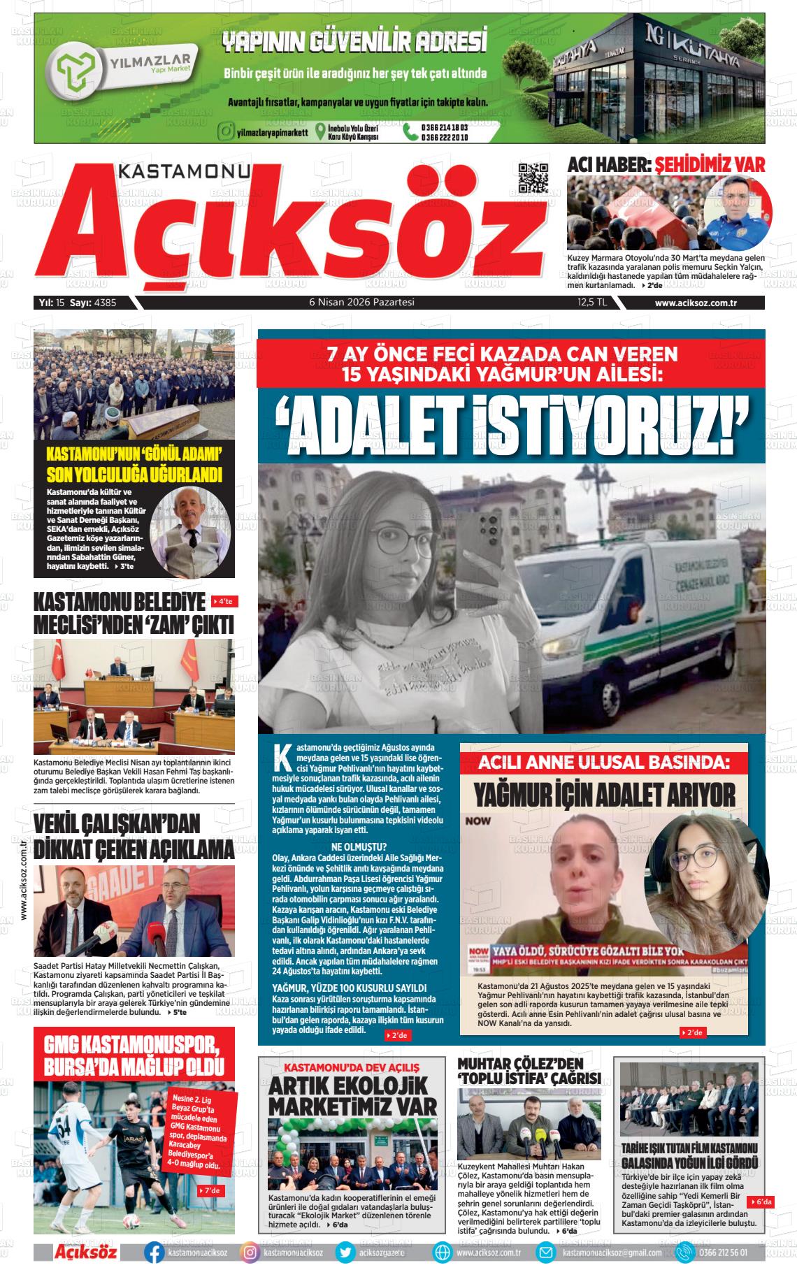 Kastamonu Aciksoz 06.04.2026