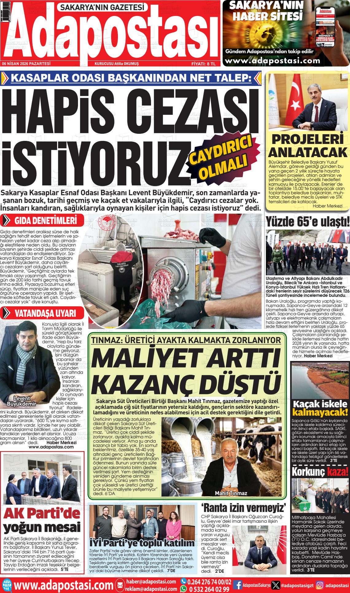 Sakarya Adapostasi 06.04.2026